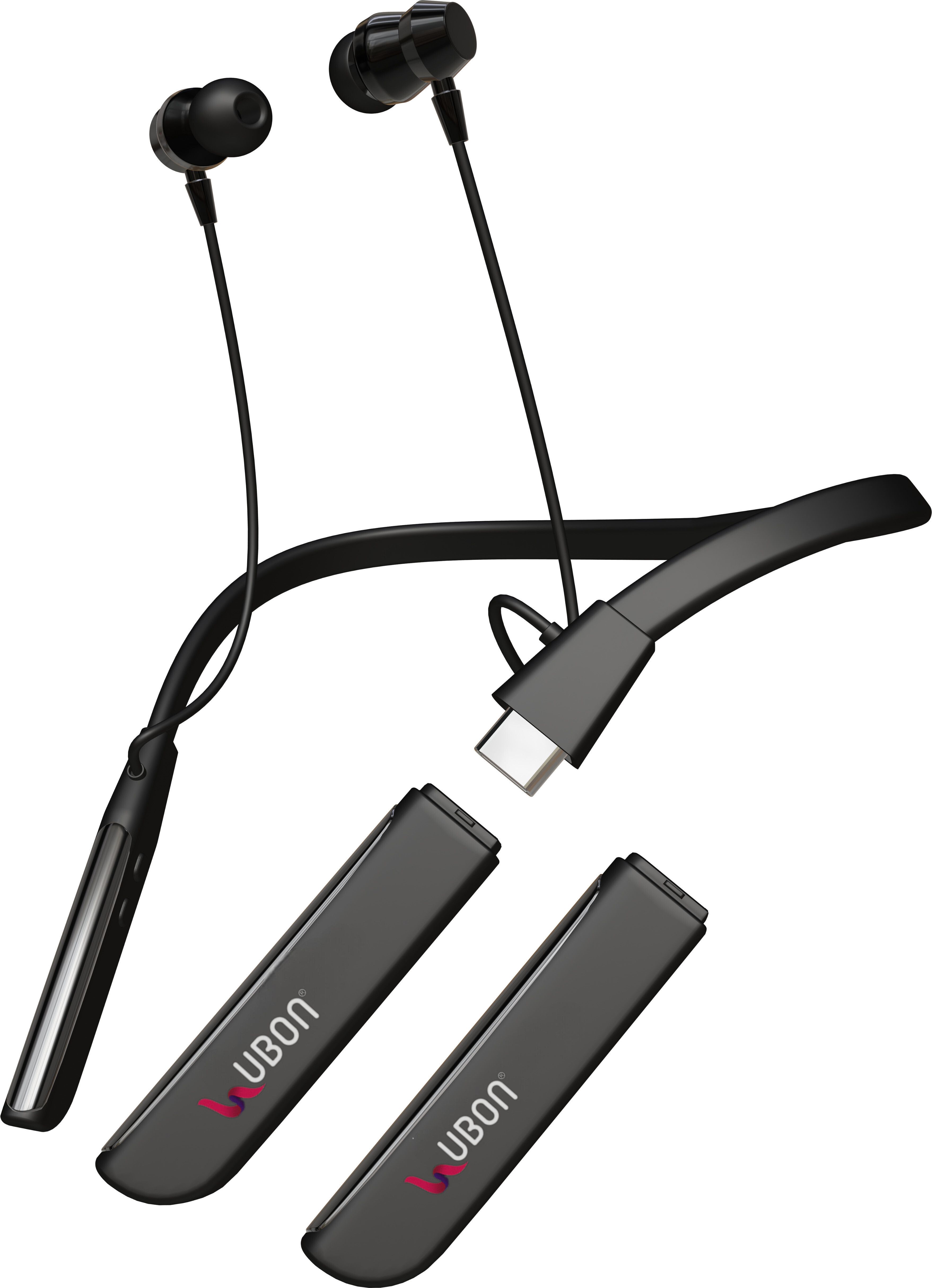 cl 35 bluetooth wireless neckband with 100 hours of playtime black colour Bluetooth Headset-image-44