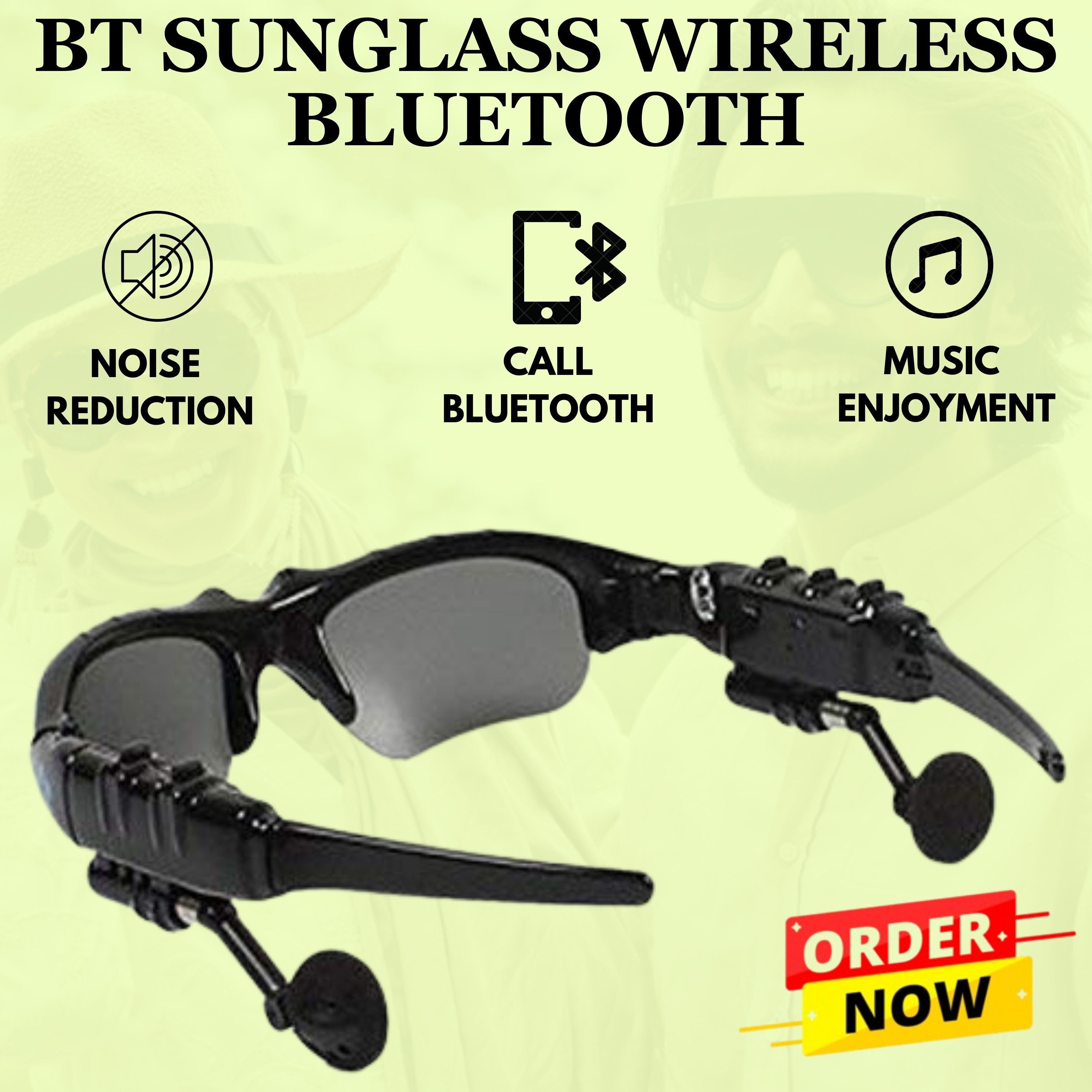 YAROH Bluetooth headset supported sunglass with mic for continuous dynamic MusicG105 image 1