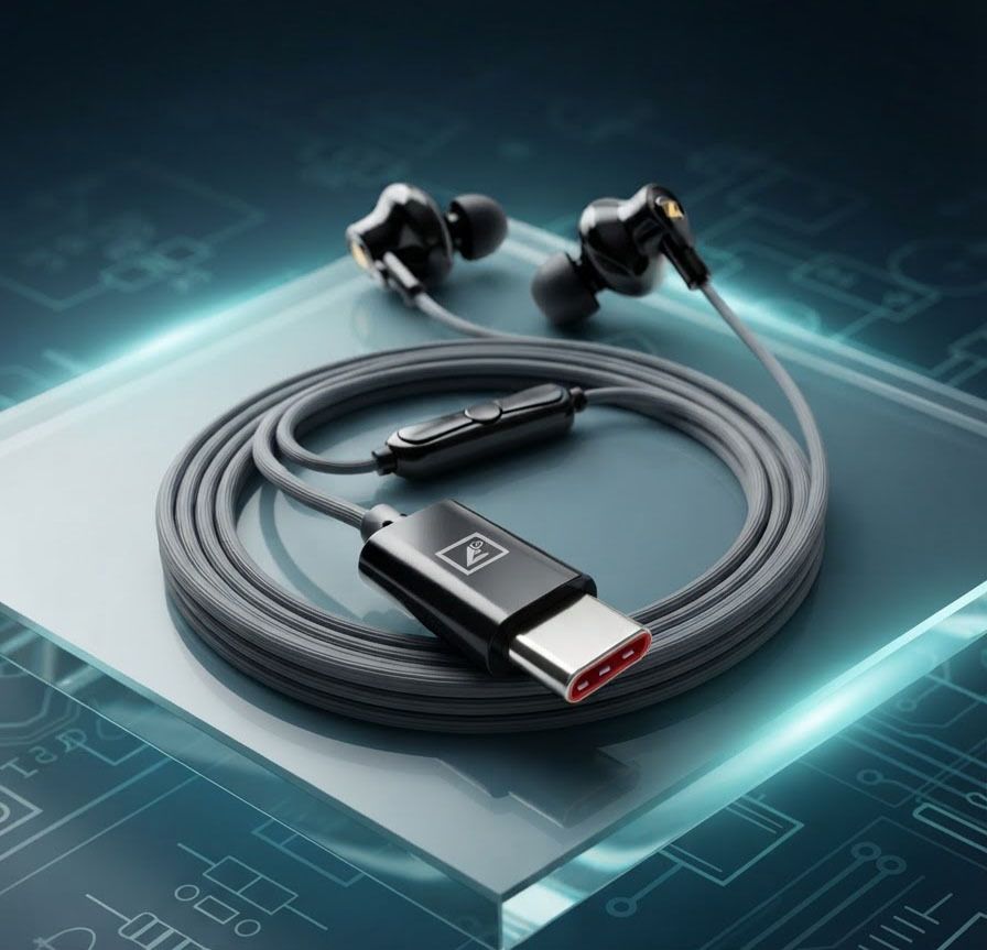 Premium Sound Type C Wired Headphone/Black6 Wired Headset-image-44