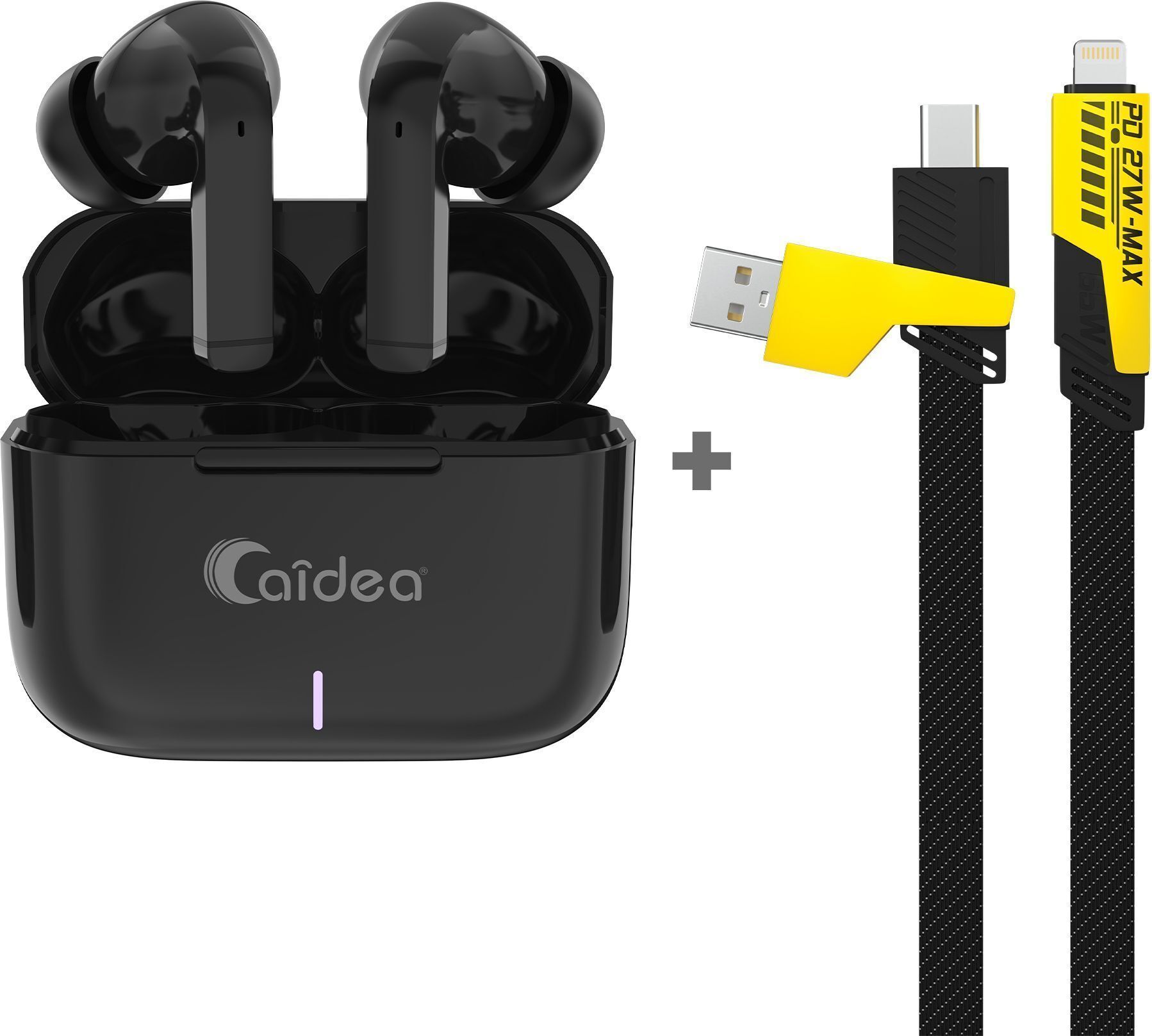 caidea Combo 1 - TW500 Tube Upto 50H* TWS + UC720, 4in1 65W Fast Charging Cable Bluetooth Headset-picture-11