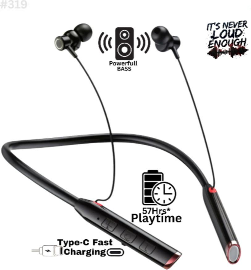 Romeo Wireless Neckband 57Hrs Playtime, Bass King, Extra Bass, Sweatproof_GZR Bluetooth & Wired Headset-image-10