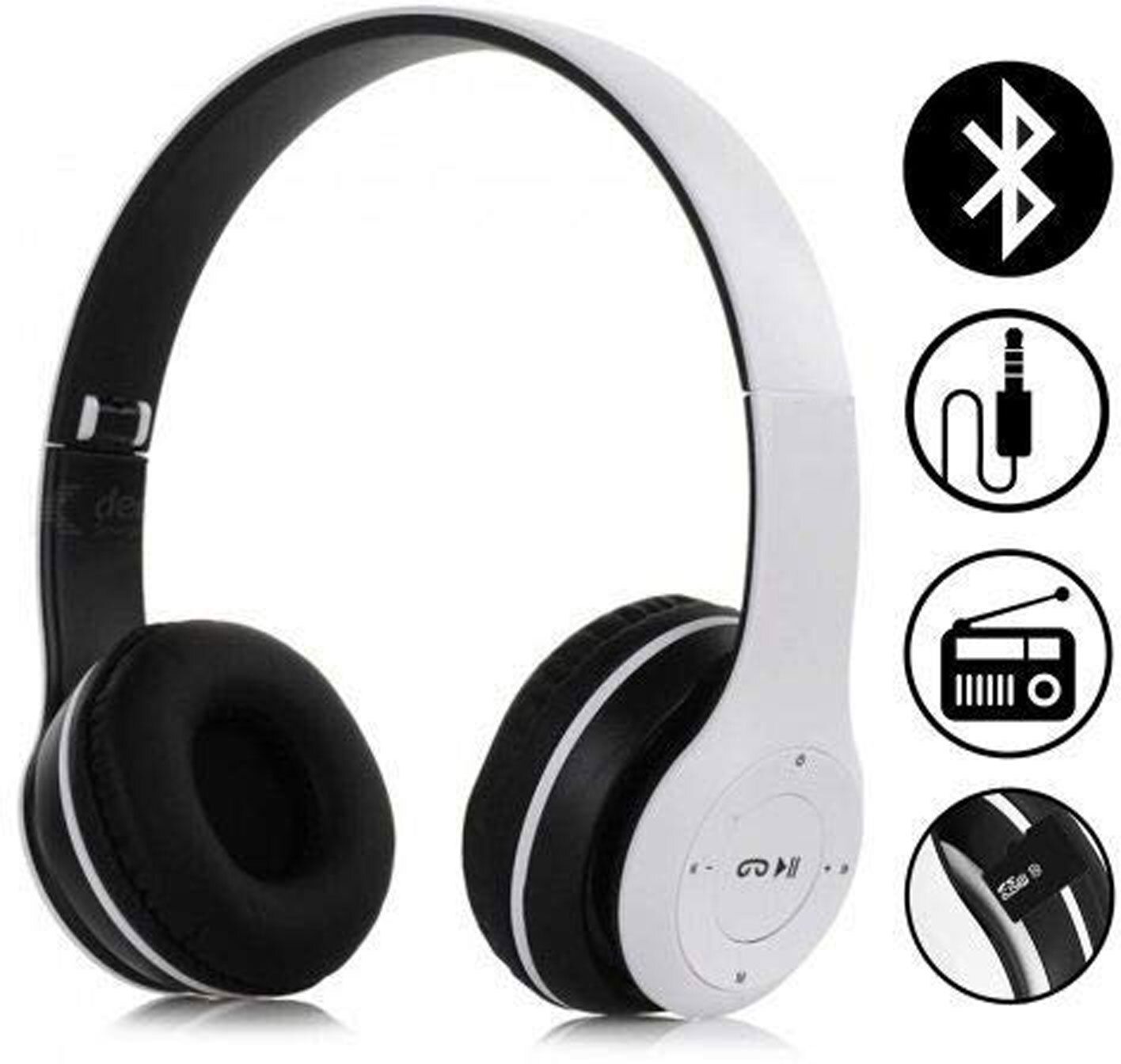 COMFORTABLE EAR PADS WIRELESS HEADPHONE WITH AUX SUPPORT COMPATIBLE DEVICE. Bluetooth & Wired Headset