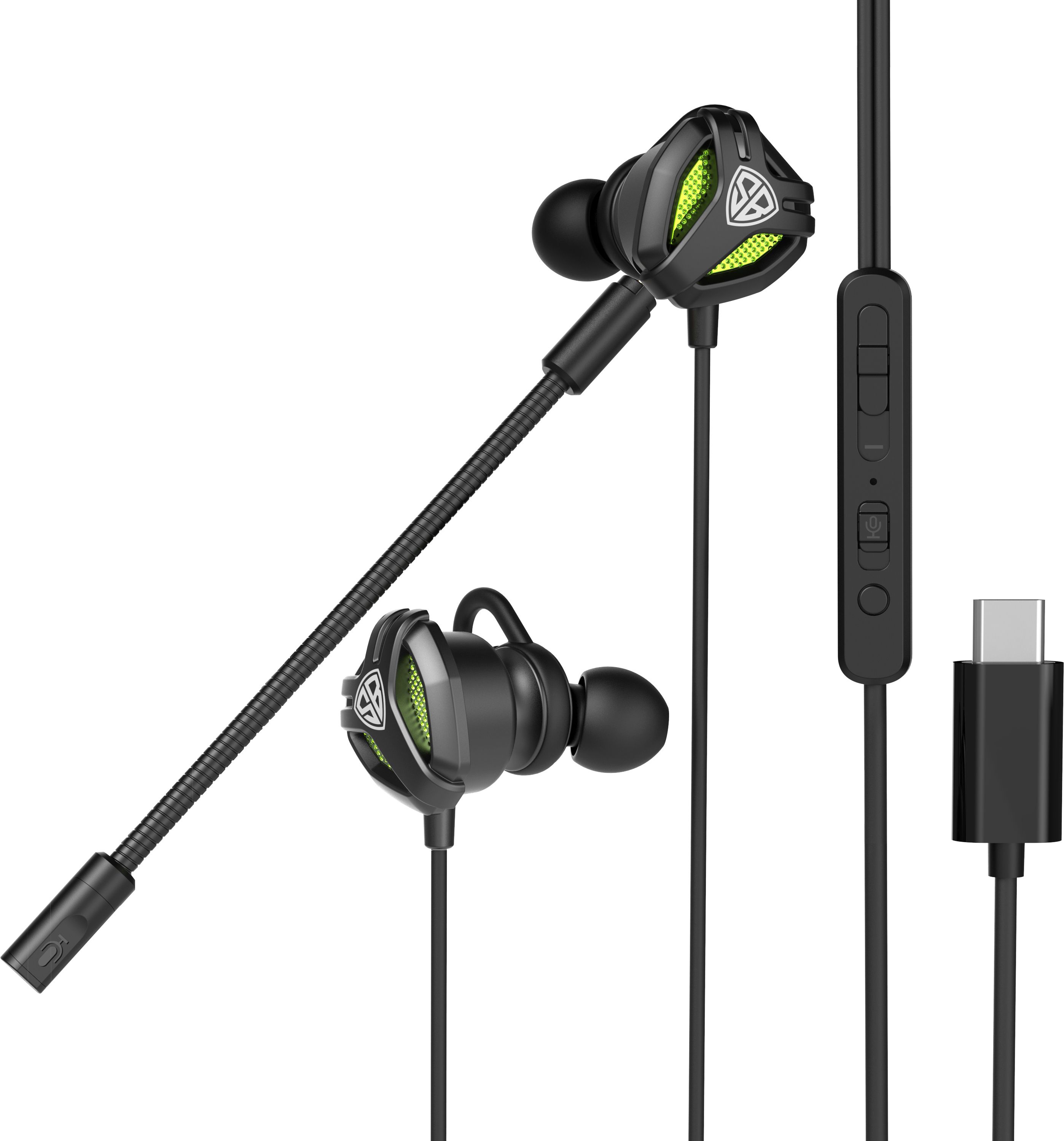 spinbot BattleBudz C10 Type-C Gaming Earphones with Boom Mic Wired Gaming Headset-picture-22