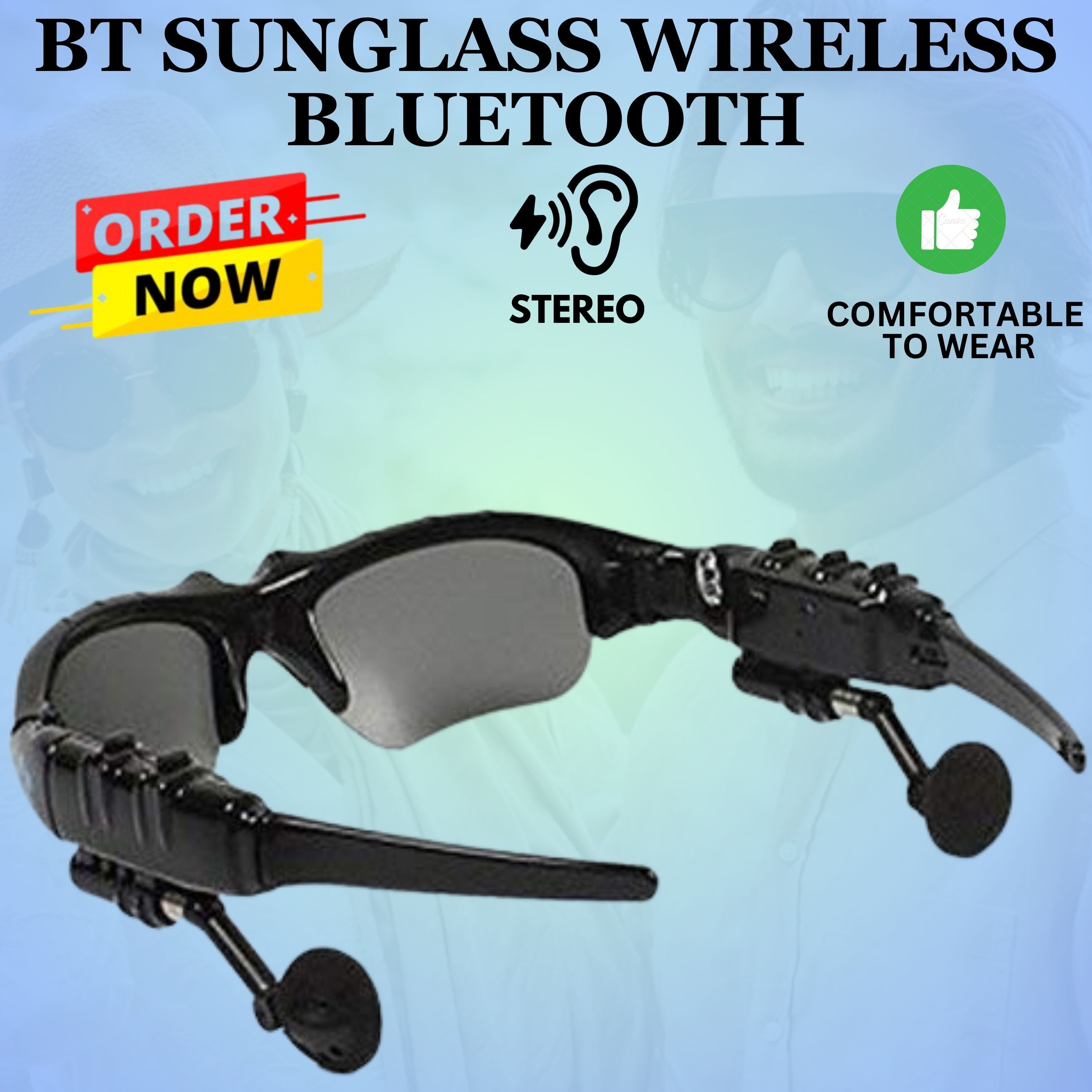YAROH Bluetooth headset supported sunglass with mic for continuous dynamic MusicG337
