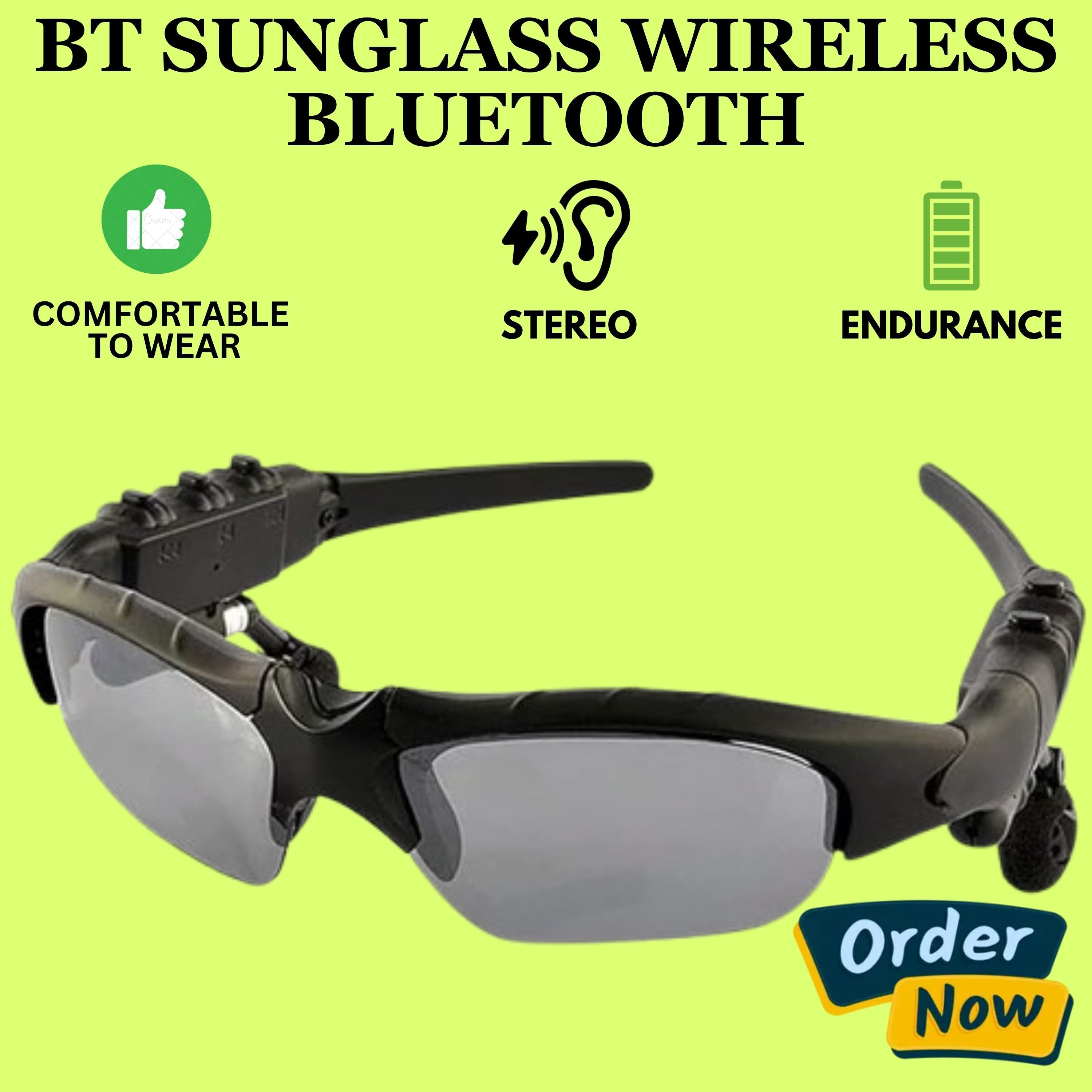 YAROH Bluetooth headset supported sunglass with mic for continuous dynamic MusicB411