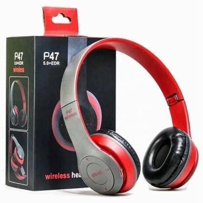 P47 Bluetooth Headphone with SD Card Slot | Foldable Wireless Stereo Headset Bluetooth & Wired Headset-image-30