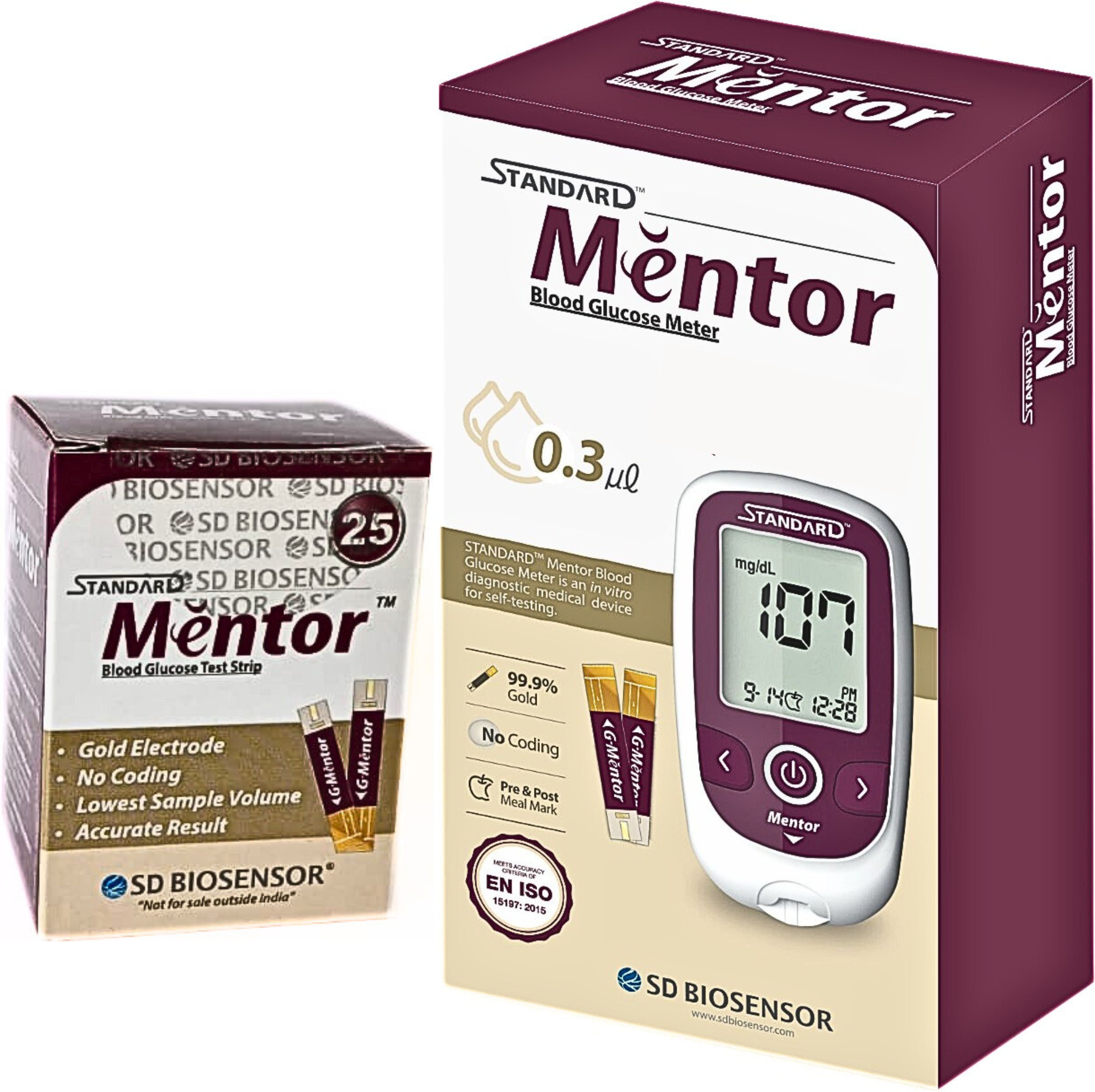 OROSTAN SOLD STANDARD MENTOR BLOOD GLUCOSE MONITOR WITH 25 TEST STRIPS(SD BIOSENSOR) - 26 Glucometer Strips-image-32