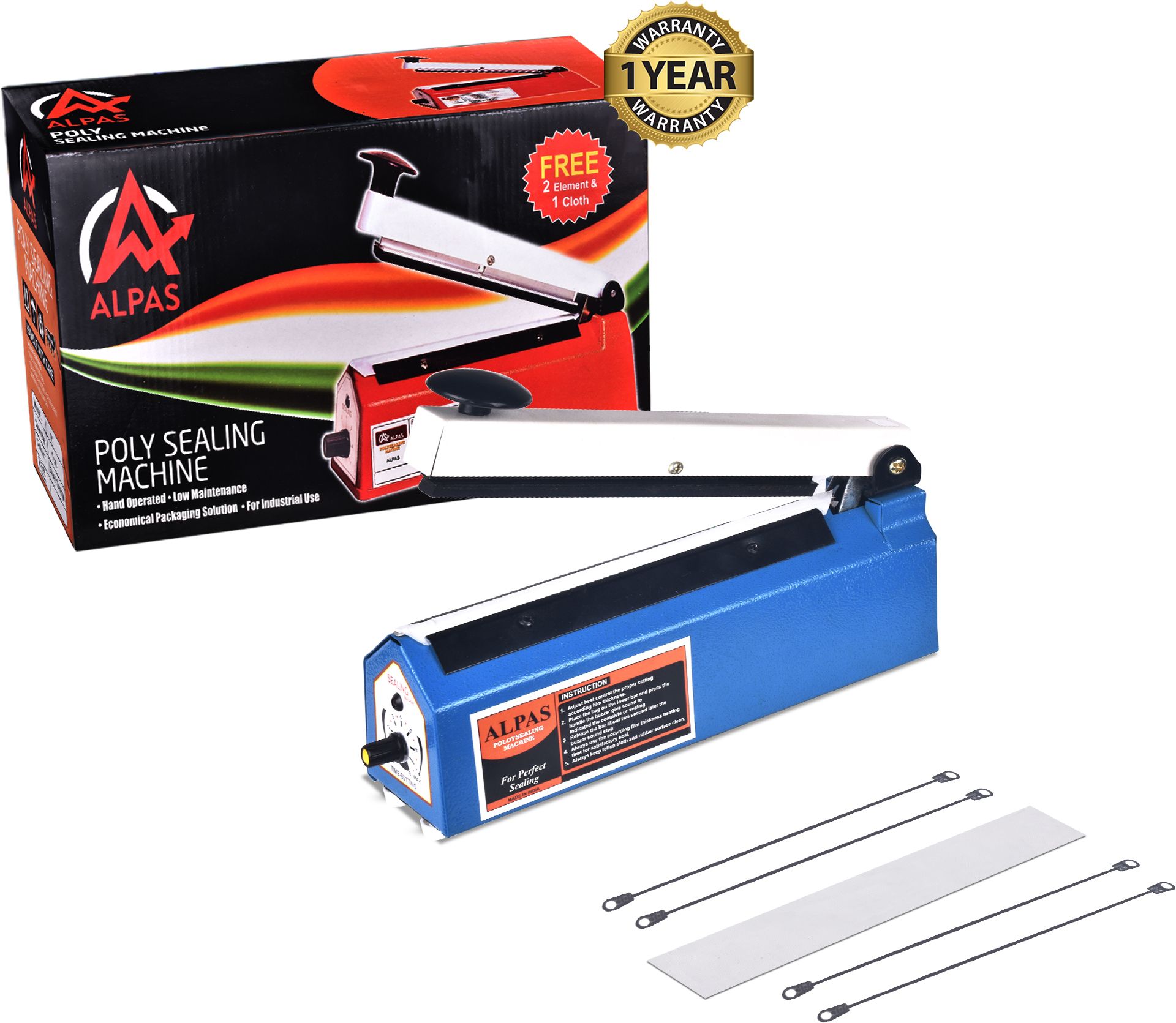 alpas Poly Sealing Machine for Plastic, Pouch & Food Bag, Ideal All Packaging Hand Held Heat Sealer-picture-22