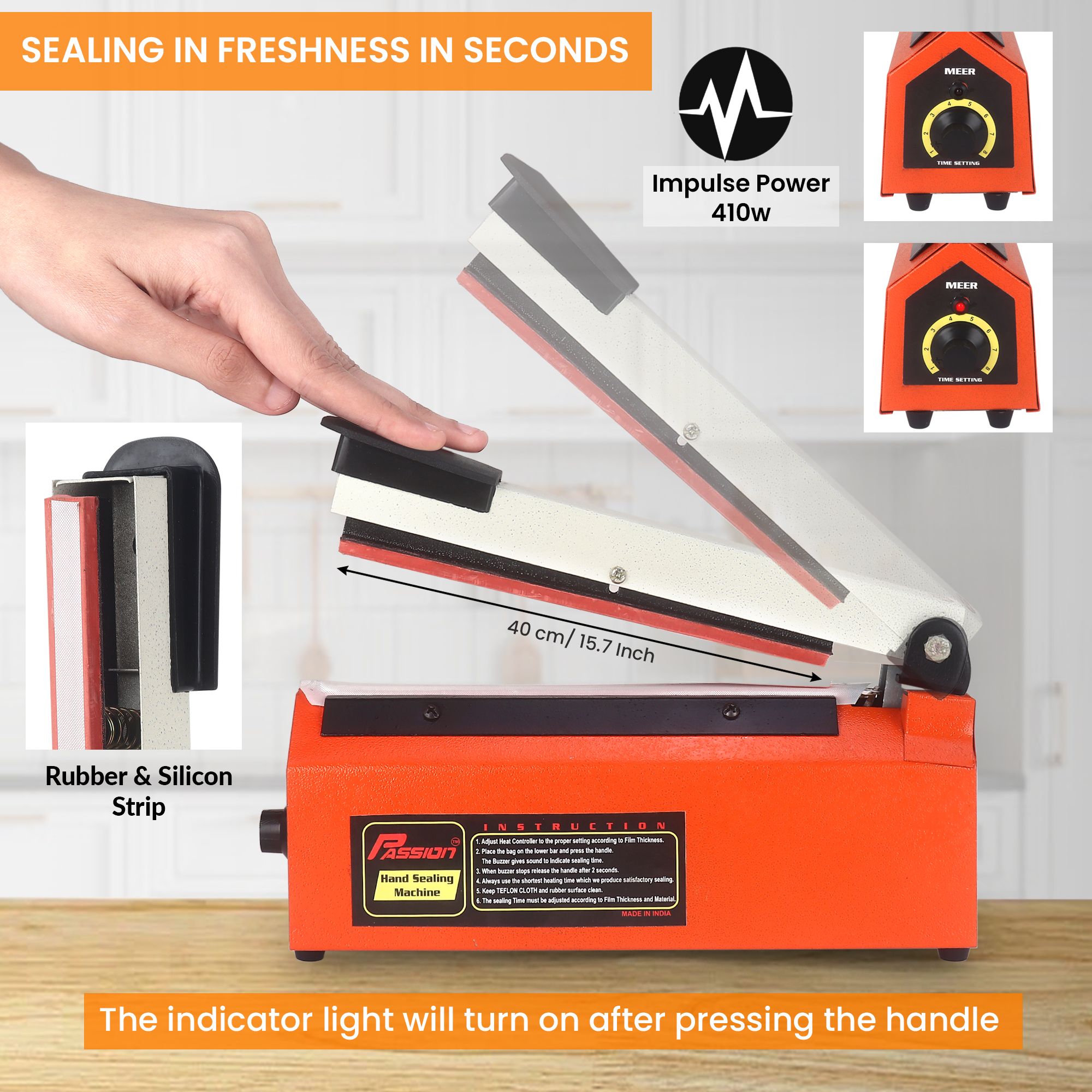 orange hand sealing machine 8 inch Table Top Heat Sealer
