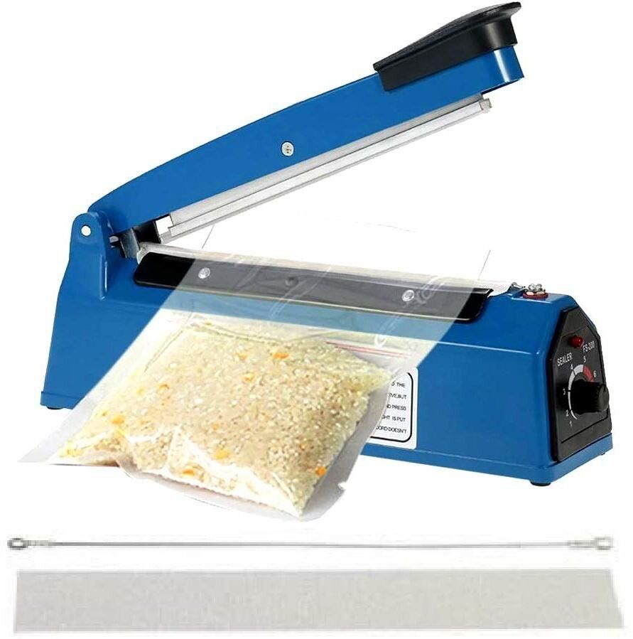 8" Inch Heat Sealer Impulse Sealing Machine For Plastic Kitchen Food Sealer Bag With 3 Extra Replacement Element, Table Top Heat Sealer HT-0E (200 mm) Table Top Heat Sealer-image-46