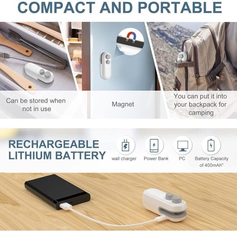 Compact Mini Bag Sealer for Food Storage and Household Kitchen Use Hand Held Heat Sealer-image-12