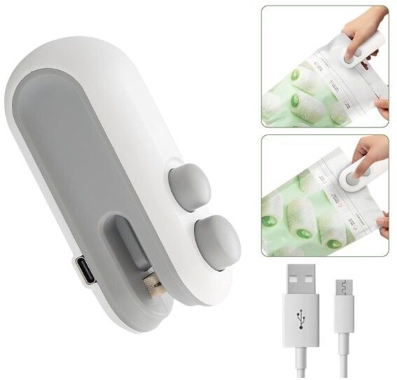 2 in 1 Mini Portable Seal Machine Rechargeable Magnetic Heat Sealing & Cutting Hand Held Heat Sealer-image-18