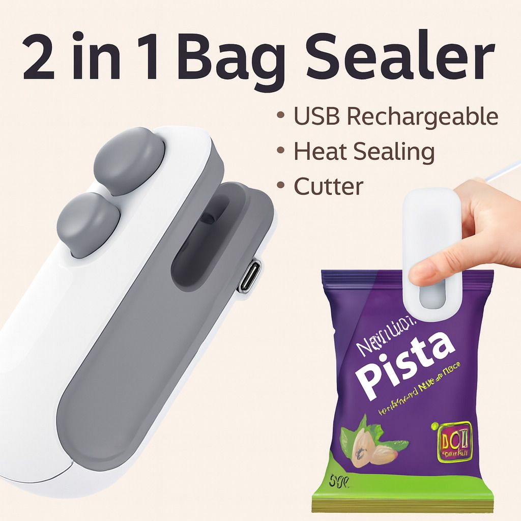 veekly Mini 2in1 Sealer & Cutter, Type-C Rechargeable For Foods, Snacks, Fresh Storage Hand Held Heat Sealer-picture-19