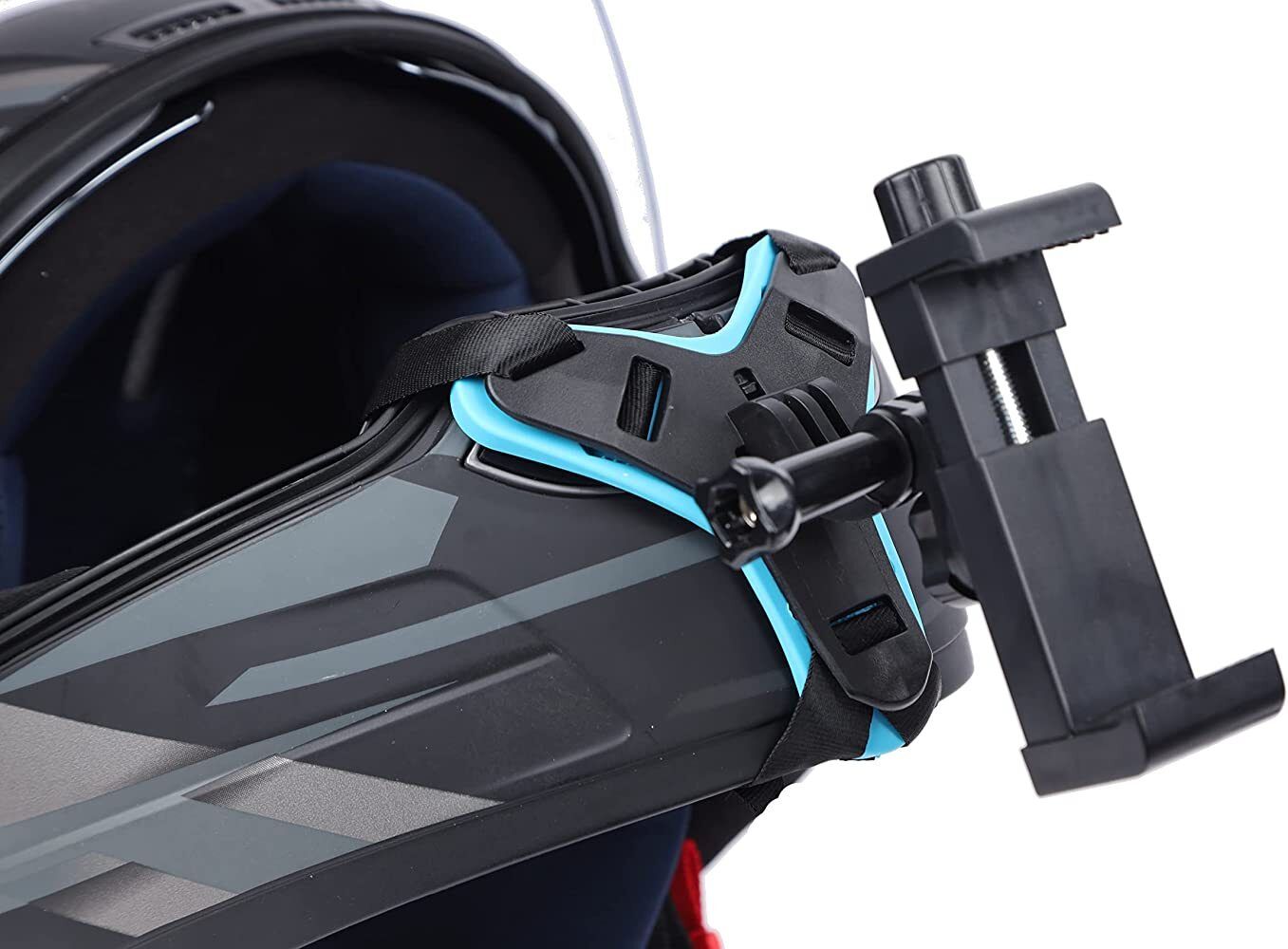 Helmet Chin Mount with Mobile Holder & Screw Compatible with All Smart Phone Helmet Mount