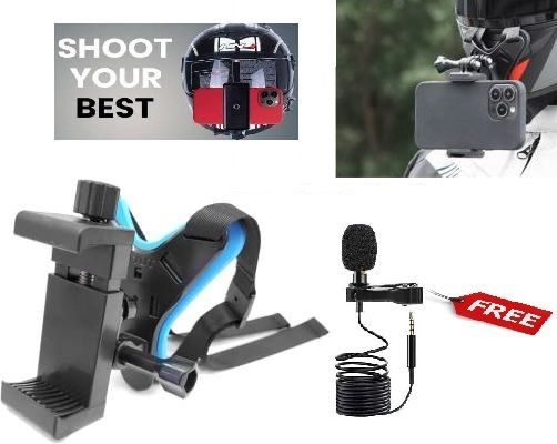 Belt Chin Mount+ Holder+Collar Mic For Moto Vlogging Helmet Mount Helmet Mount-image-3