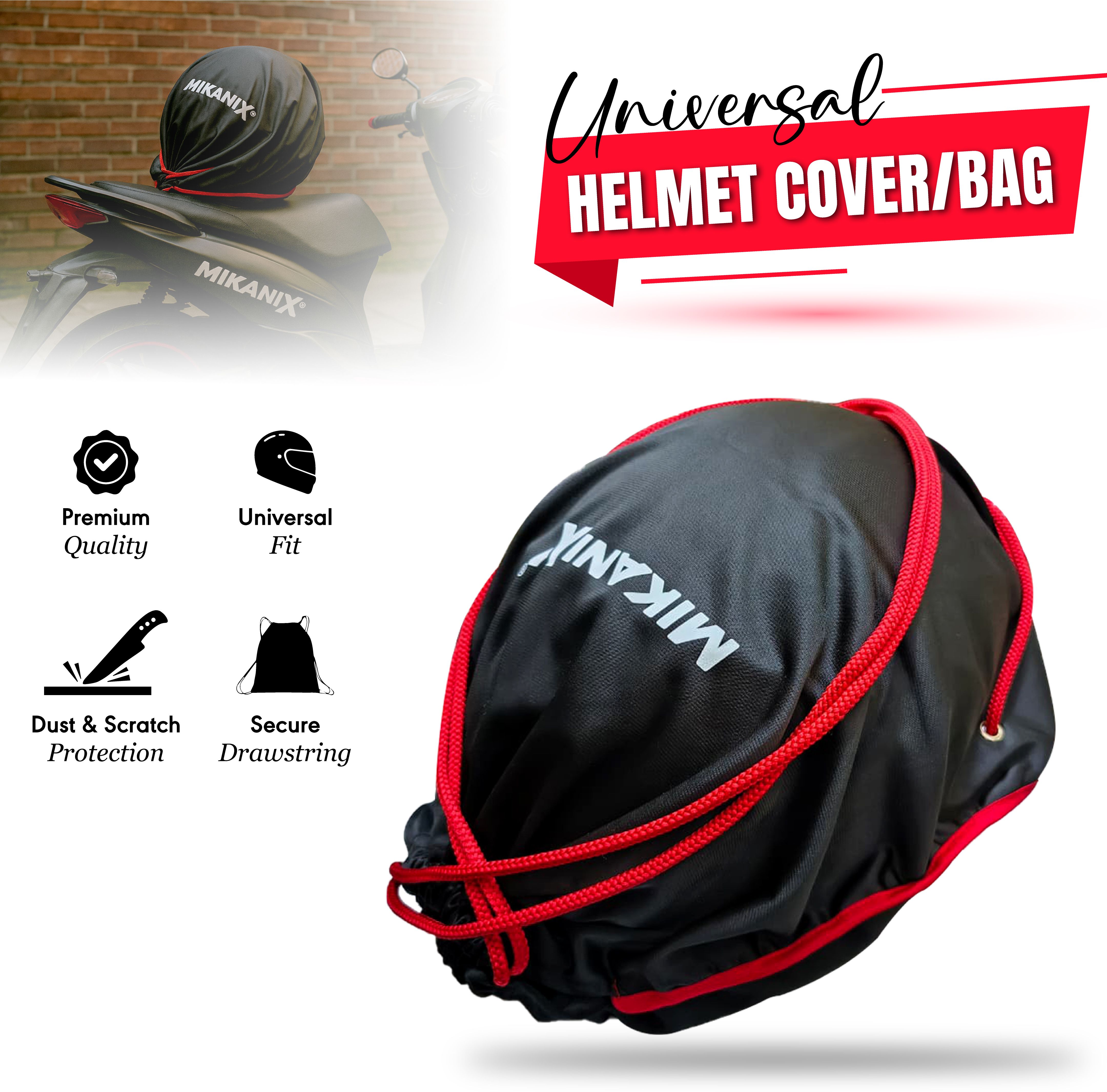 Universal Helmet Cover Bag | Soft Fabric Dustproof Cover for All Helmet Types | Helmet Visor Bag