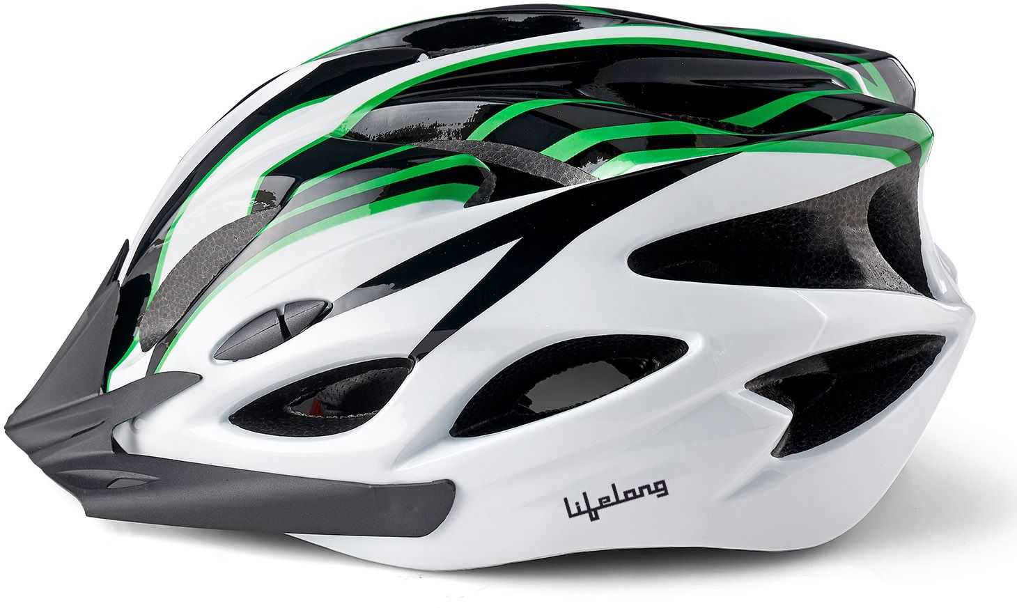 LLFAH08 Adjustable Mountain Bike Cycle Helmet with Padding & Detachable Visor Cycling Helmet-image-1