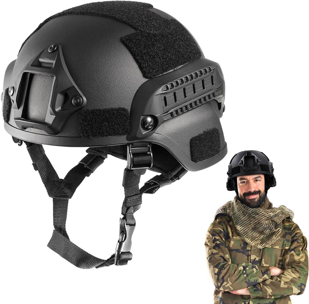 Tactical Helmet High Strength ABS Adjustable Strap for Military Sports CS Game Camping & Hiking Helmet