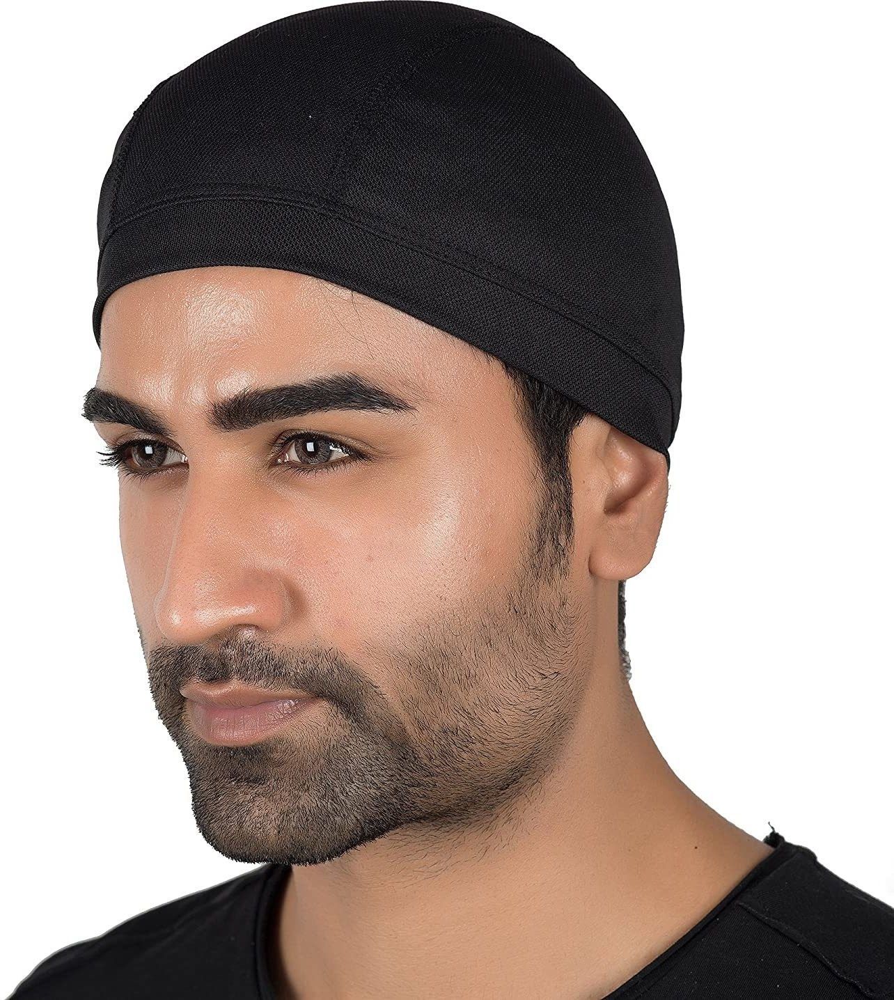 Black Helmet Skull Cap for Men & Women-image-4