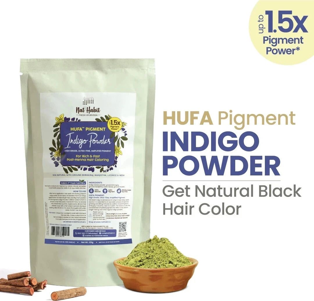 nat habit Indigo Powder For Hair, Black Color, 100% Natural-picture-11
