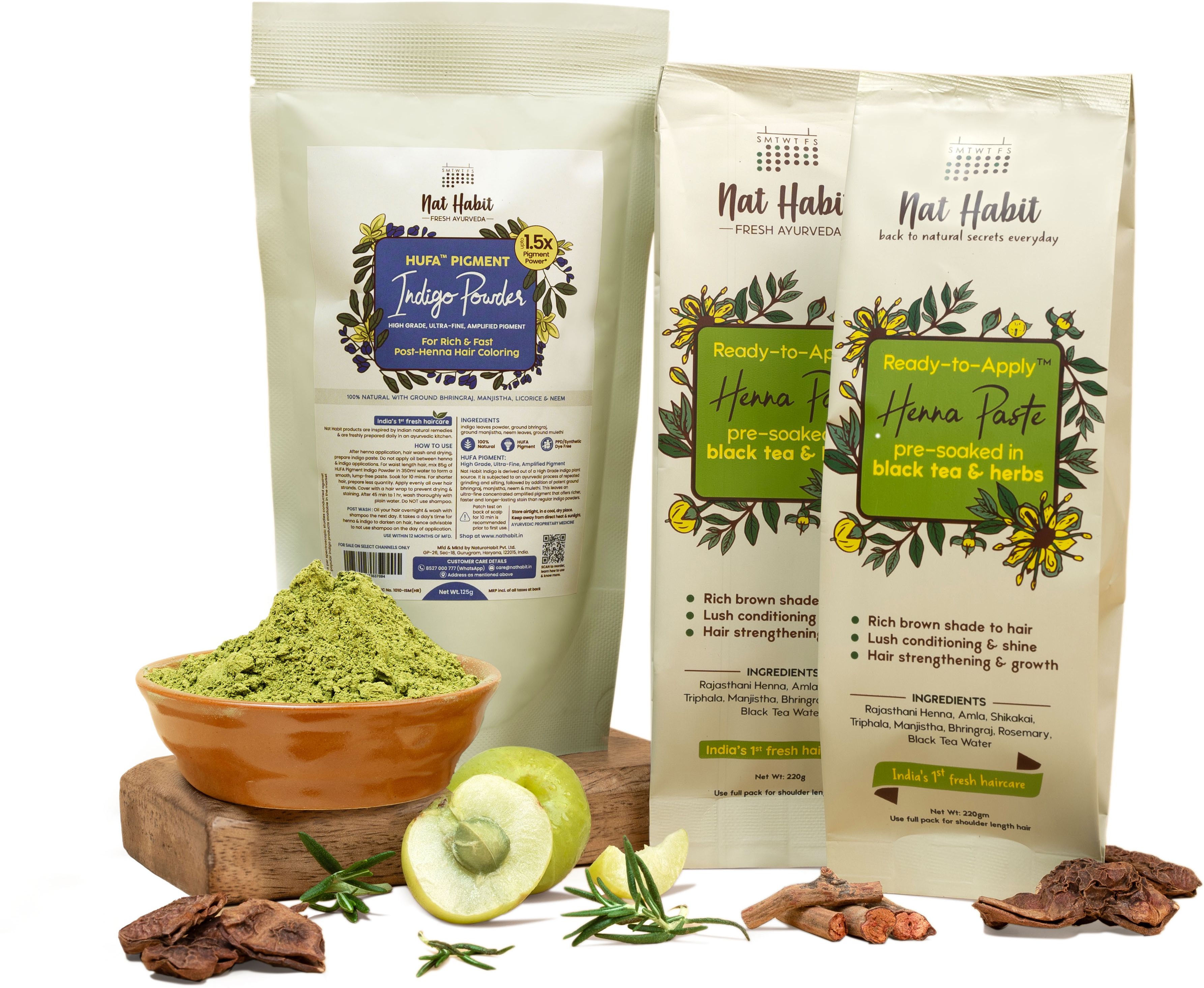 Henna Paste and Indigo Powder Combo for Natural Hair Colour and Care-image-4