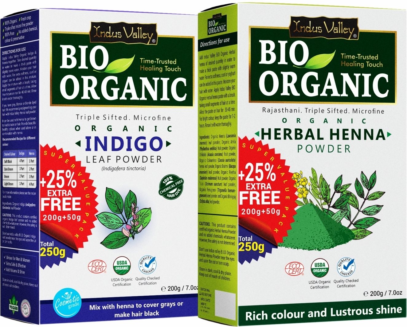 indus valley Bio Organic Indigo Powder and Henna Combo Pack For Black Hair Color-picture-11