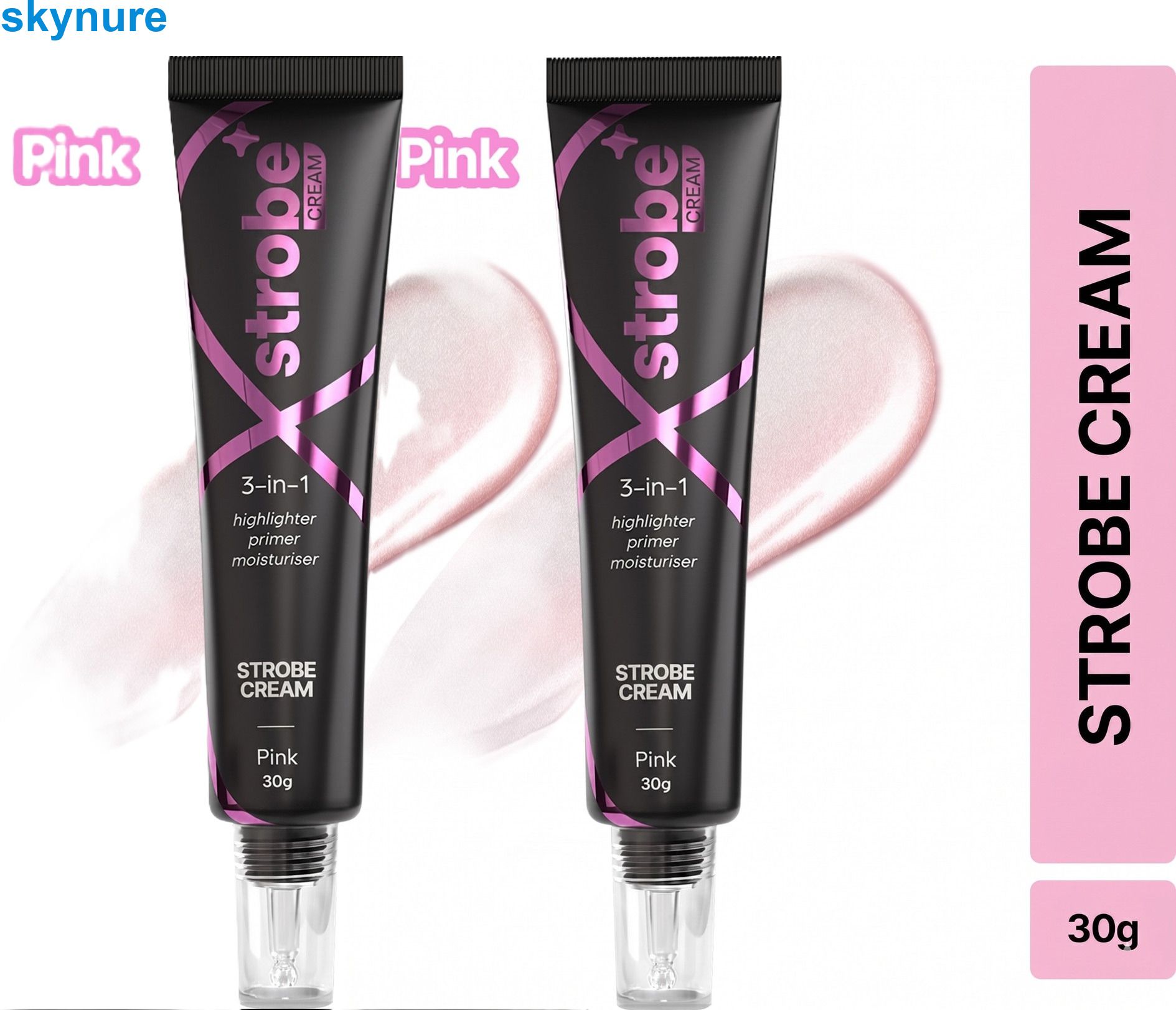 skynure Pink Strobe Cream 30g Pack of 2 Glow Boost Moisturizer Highlighter-picture-16