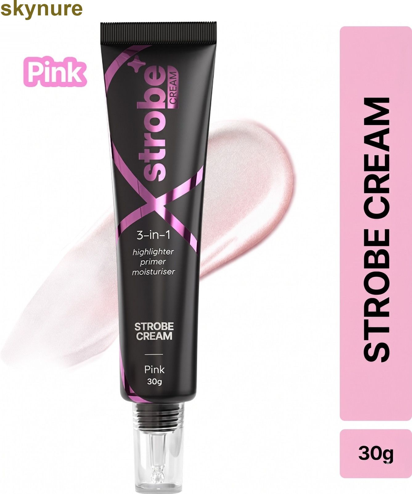 Strobe Cream Pink 30g Face Glow Primer Highlighter-image-36