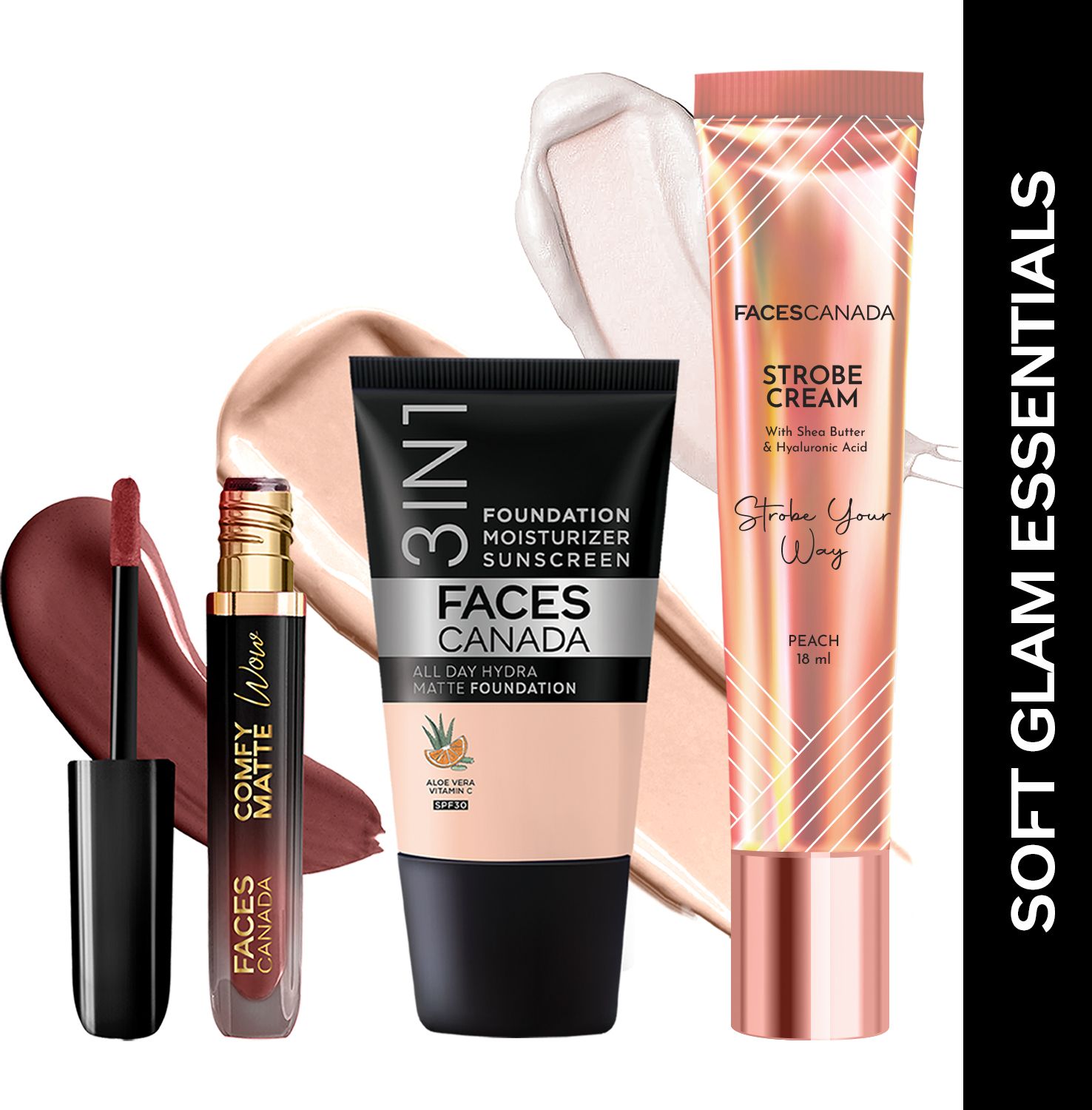 Soft Glam Essentials: Foundation 18ml+Comfy Wow Lipstick 3.8ml+Strobe Cream 18ml Highlighter-image-12