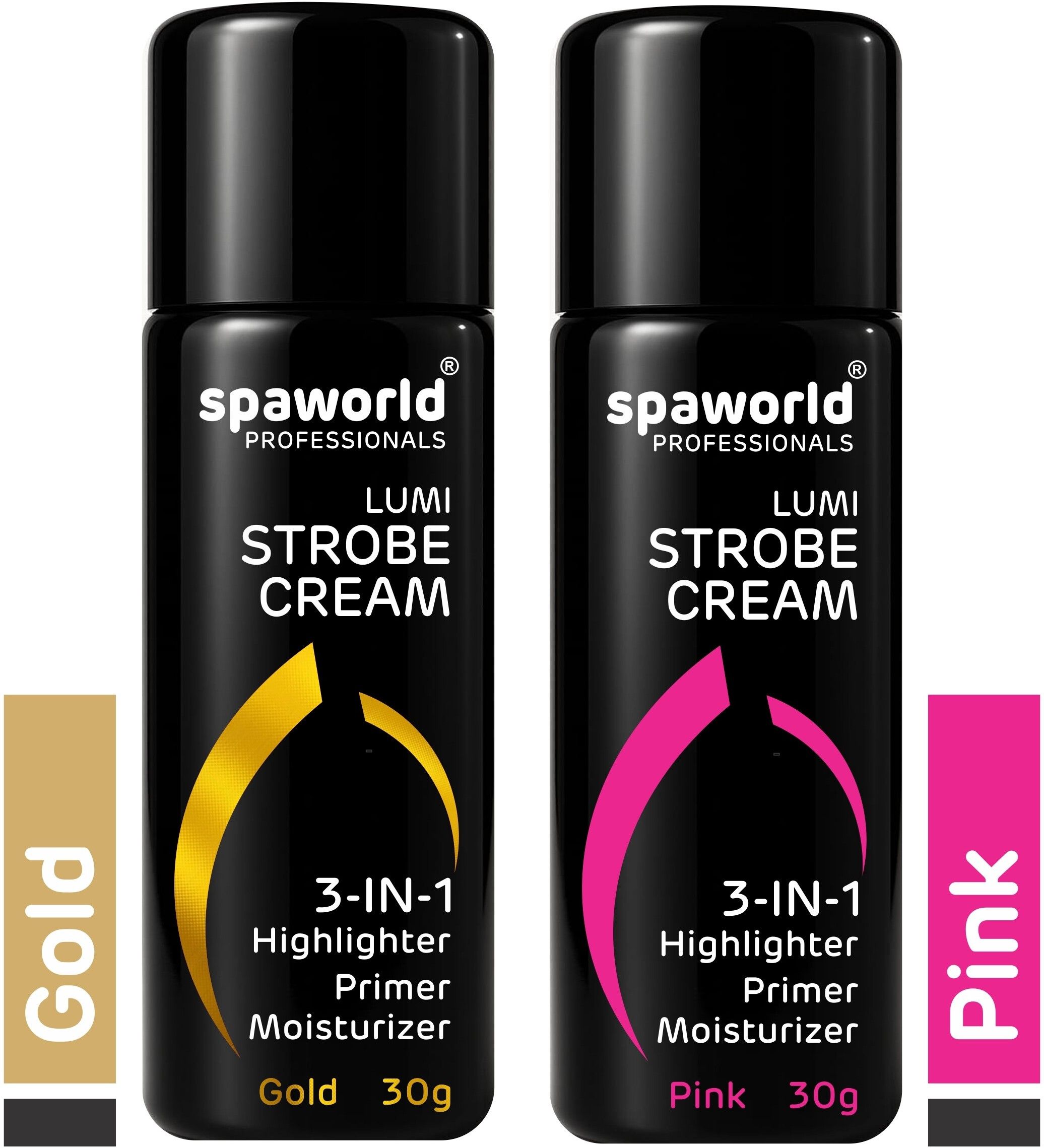 Strobe Cream Pink & Gold Highlighter + Primer + Moisturizer Hydrating Highlighter