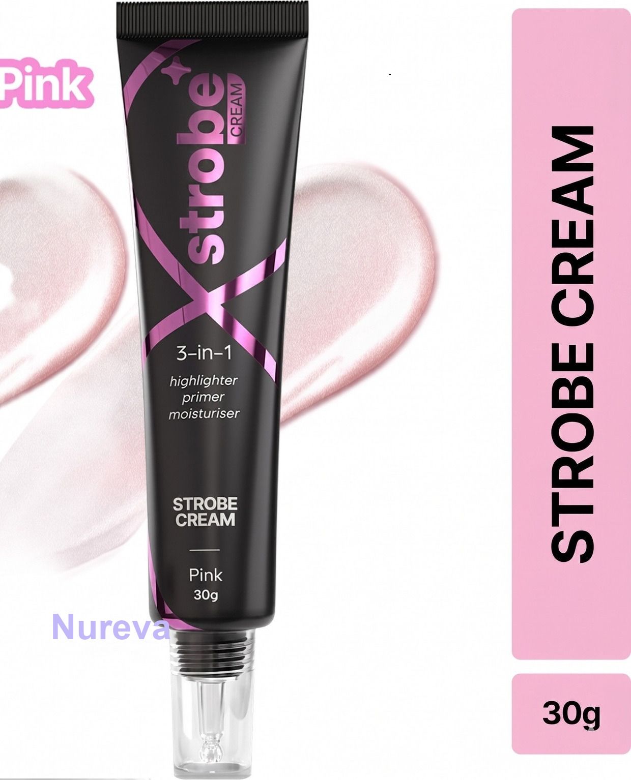 nureva Illuminating Strobe Cream Pink 30g Primer Moisturizer Highlighter-picture-10