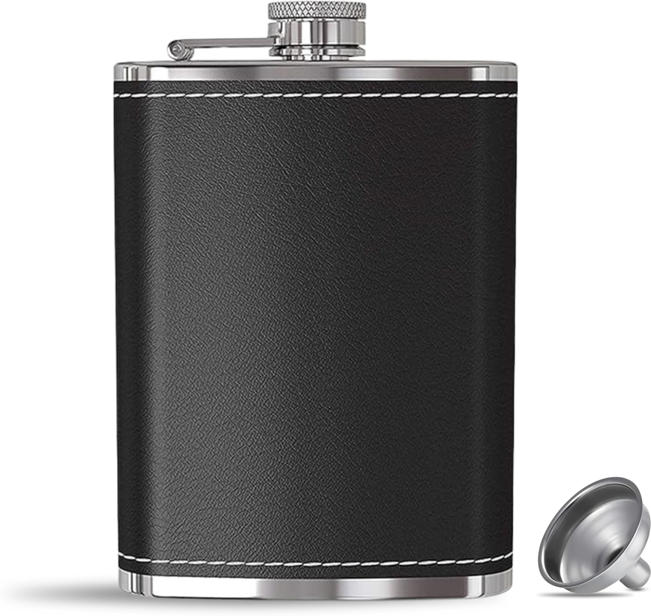 shopeum Alcohol Holder Bottle with Funnel Pocket Drink for Men Whisky Wine 8 Oz Stainless Steel Hip Flask-picture-30