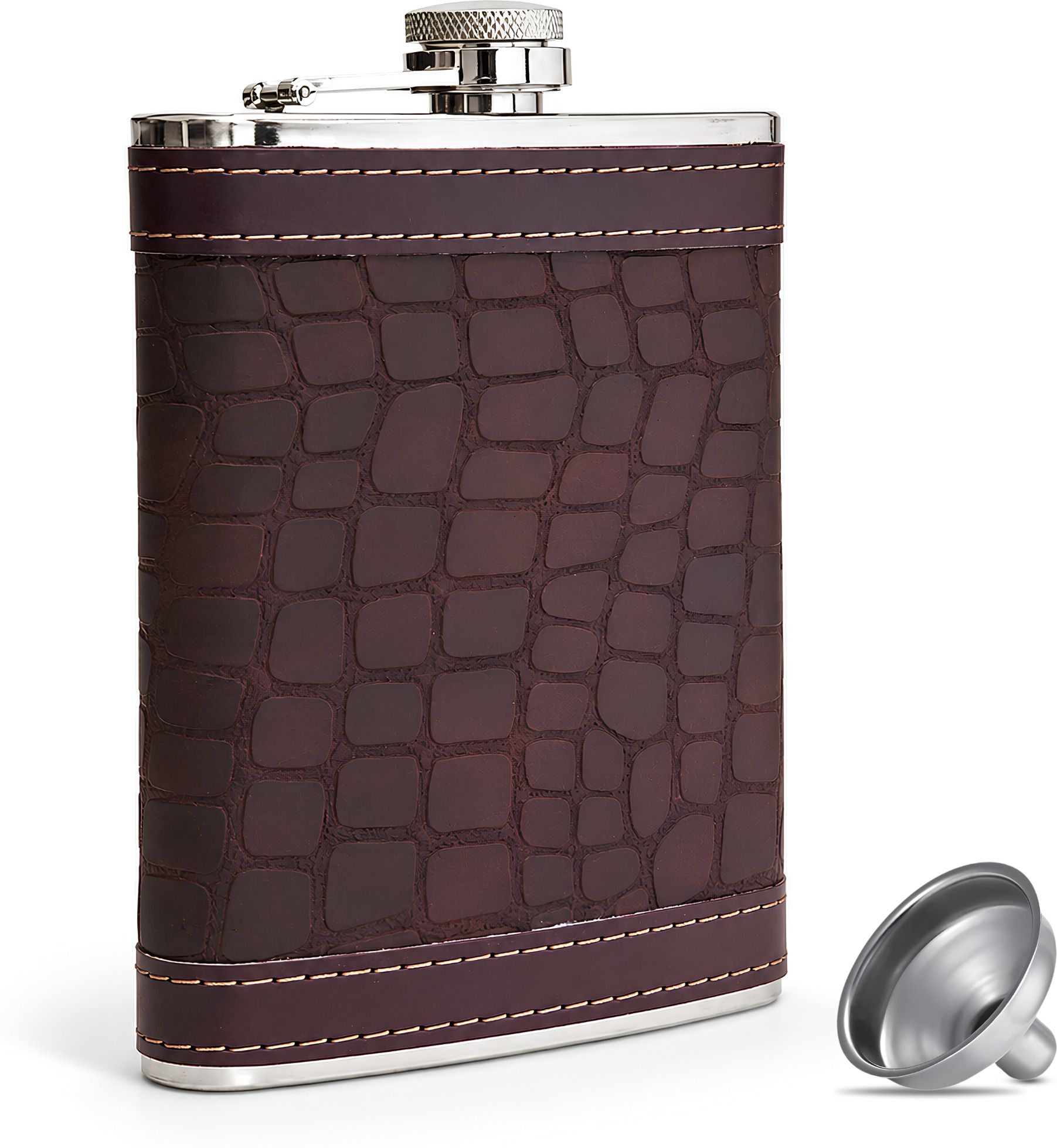 Alcohol Holder Pocket Drink Bottle with Funnel for Men Whisky Wine 8 Oz High-Grade Stainless Steel Hip Flask-image-48