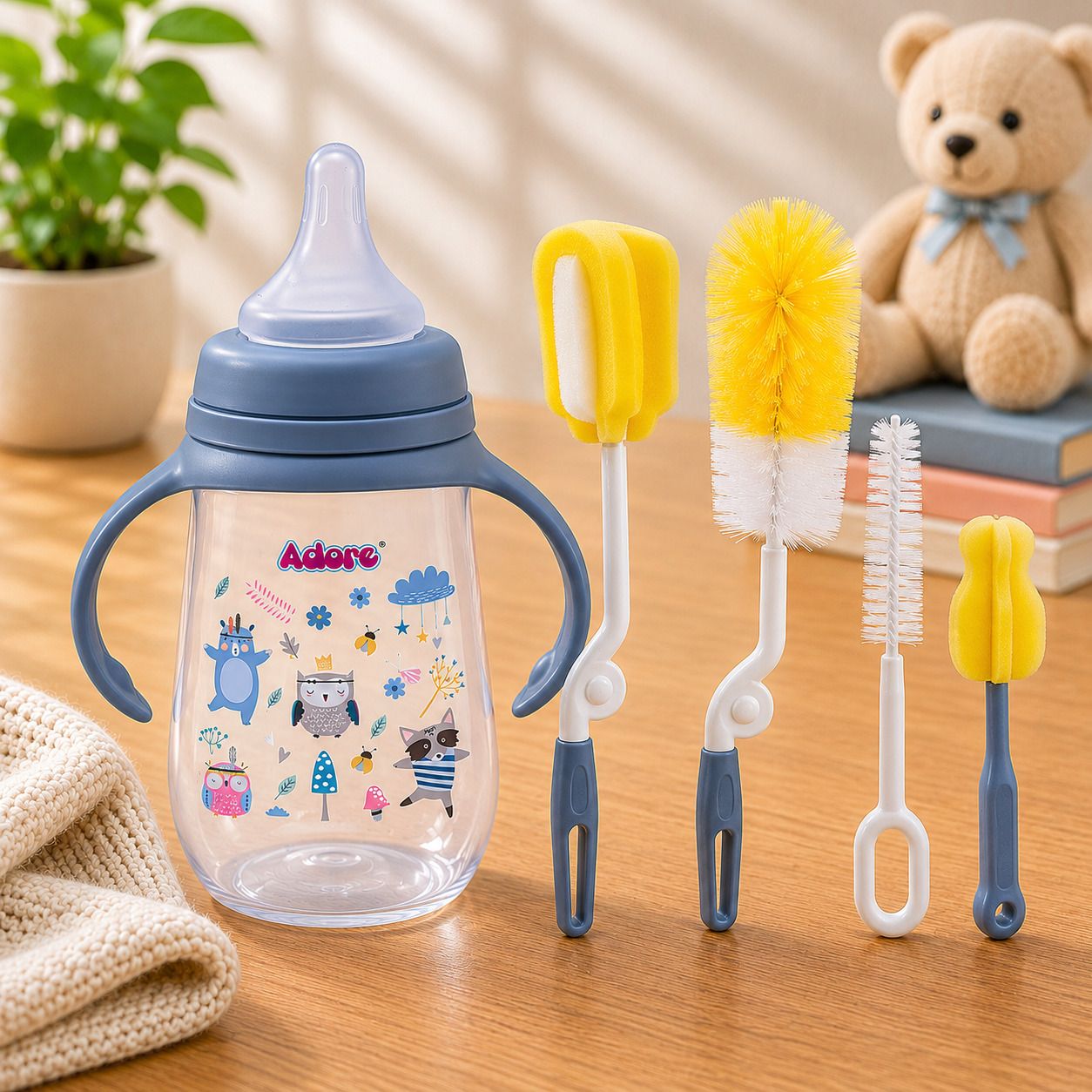 NOK Baby Sipper with 4-in-1 Cleaning Brush Set - 250 ml-image-49