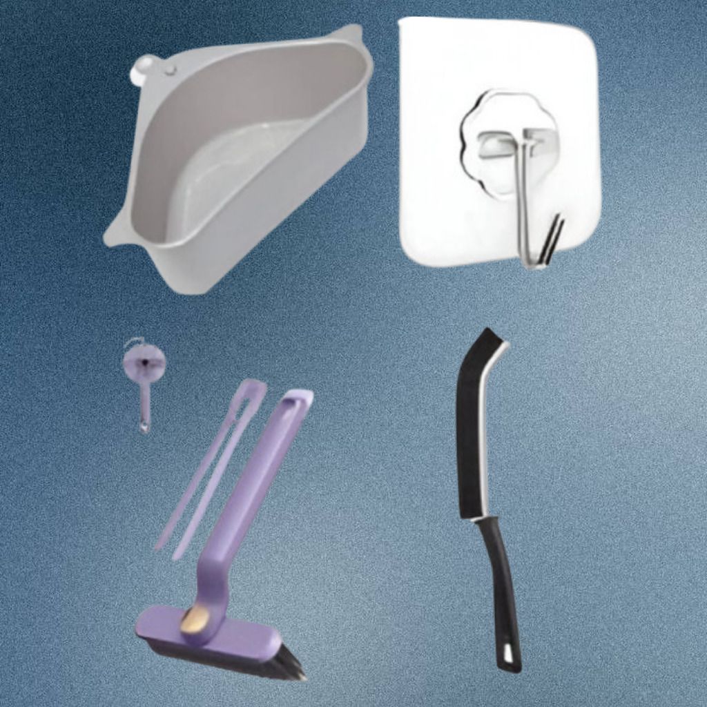 Cleaning Brush Set with Wall Hook & Sink Basket ,Dustpan 90 Cleaning Brush-image-24