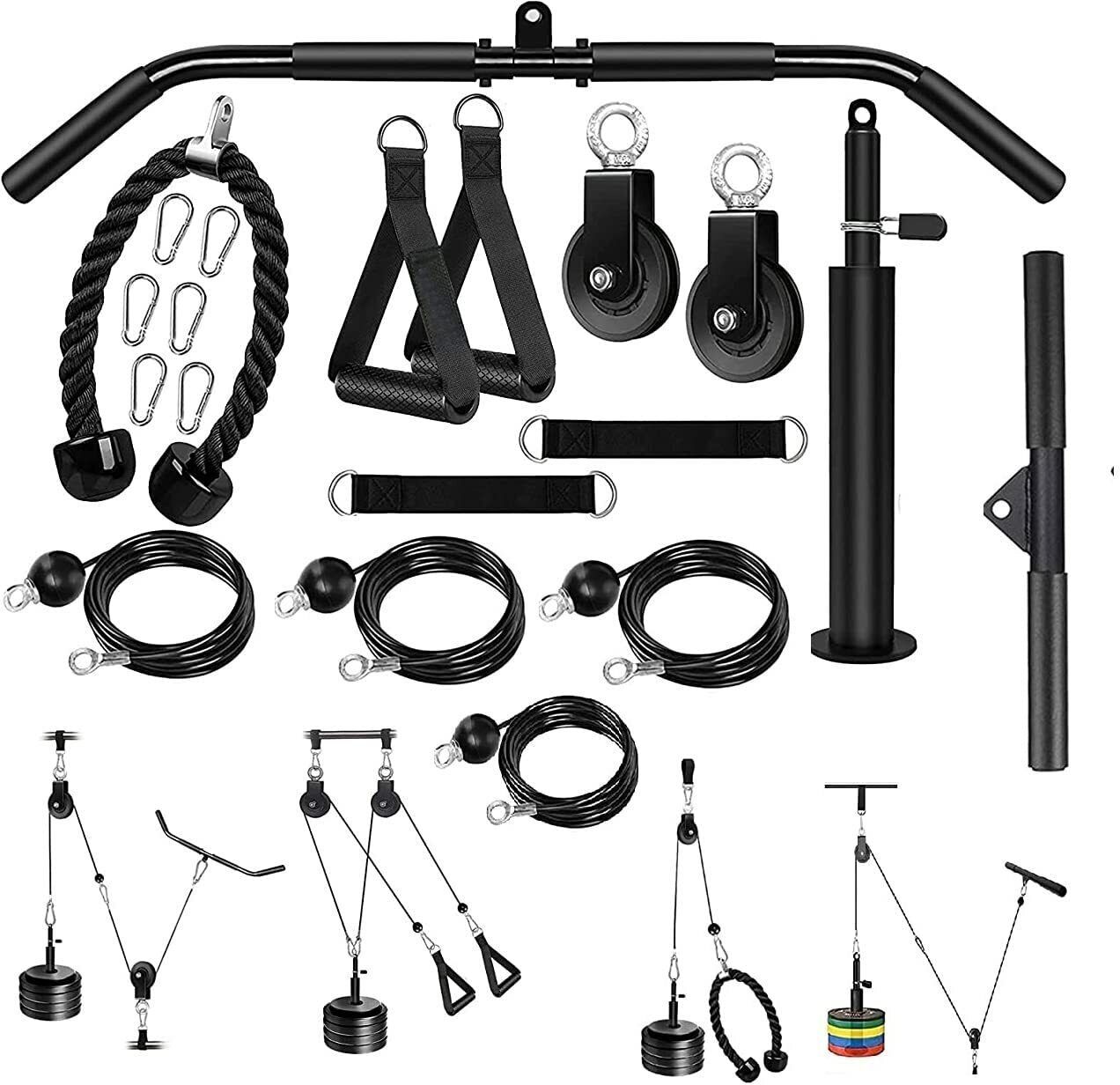 Fitness LAT and Lift Pulley System Gym Home Gym Combo-image-1