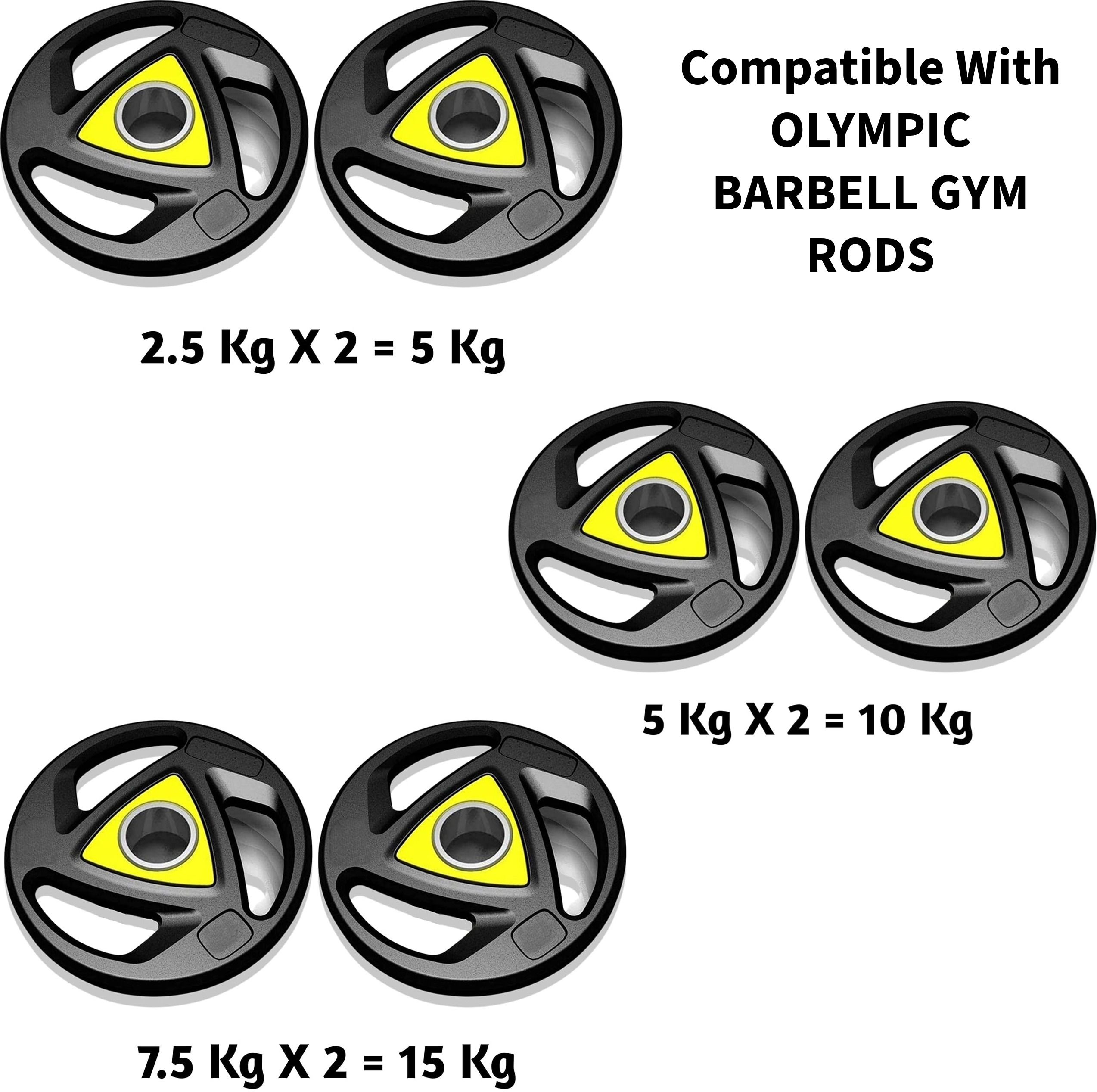ymd 30 kg Olympic Weight Plates (2.5Kgx2Pc + 5Kgx2Pc + 7.5Kgx2Pc)- 50 mm Home Gym Combo-picture-12
