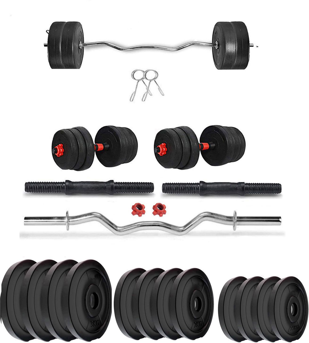 30 kg Pvc Weight with 3ft Curl Rod with Home Gym Combo-image-43