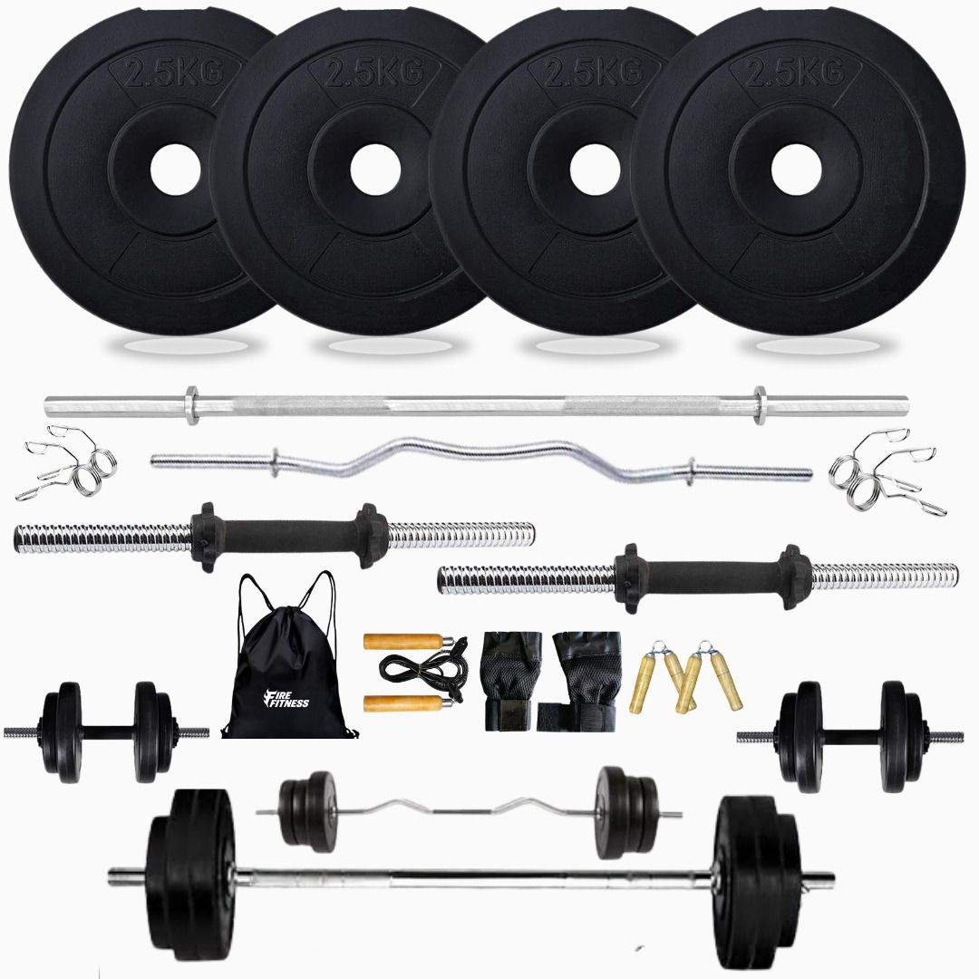 10 kg 10KG PVC Combo Weight Gym Set for Home with Dumbbell Set Gym Equipment Home Gym Combo-image-21