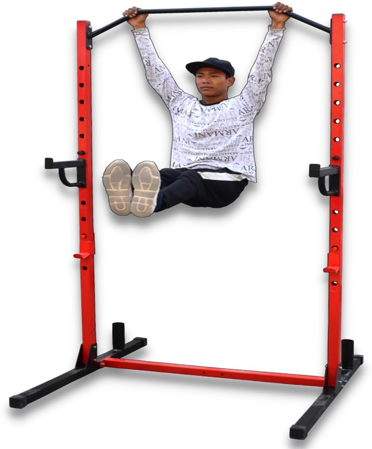 Home Workout with Pair of J-Hooks and Spotter arm Home Gym Combo-image-18