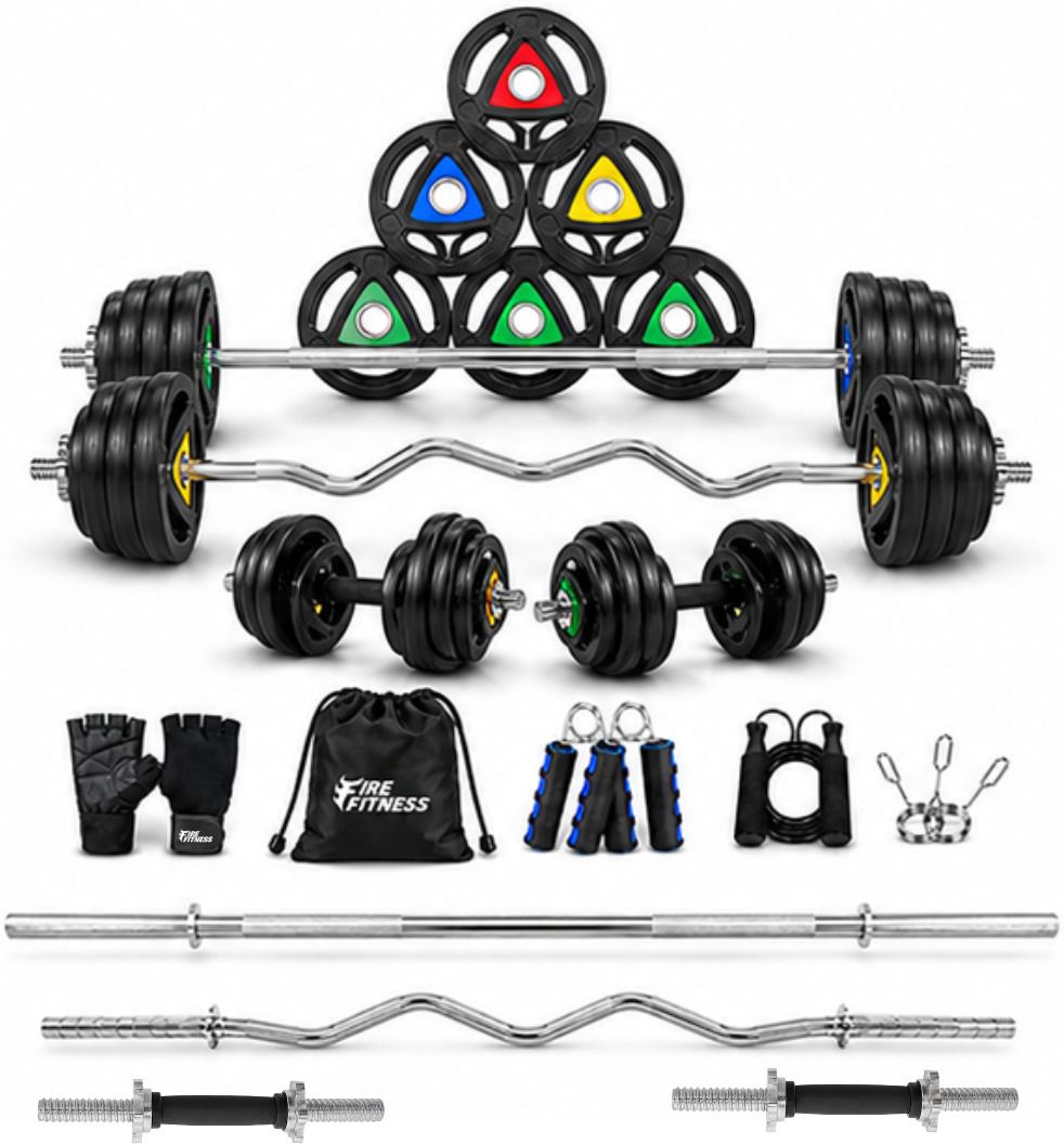 30 kg Weight Rod Combo Gym Set for Home Workout with Curl Rod and Accessories Home Gym Combo-image-33