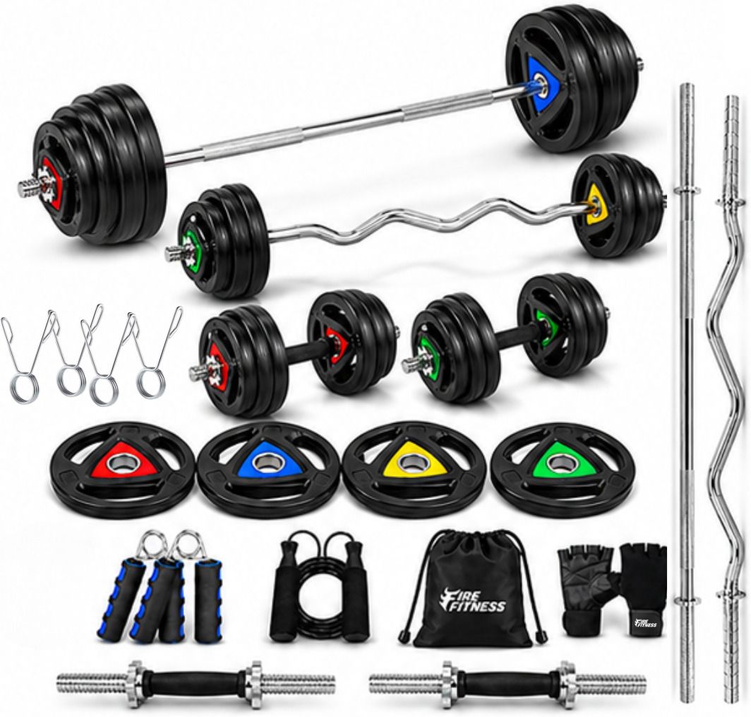 10 kg Adjustable Barbell Dumbbell Set with Metal Weight Plates Home Gym Kit Home Gym Combo-image-34
