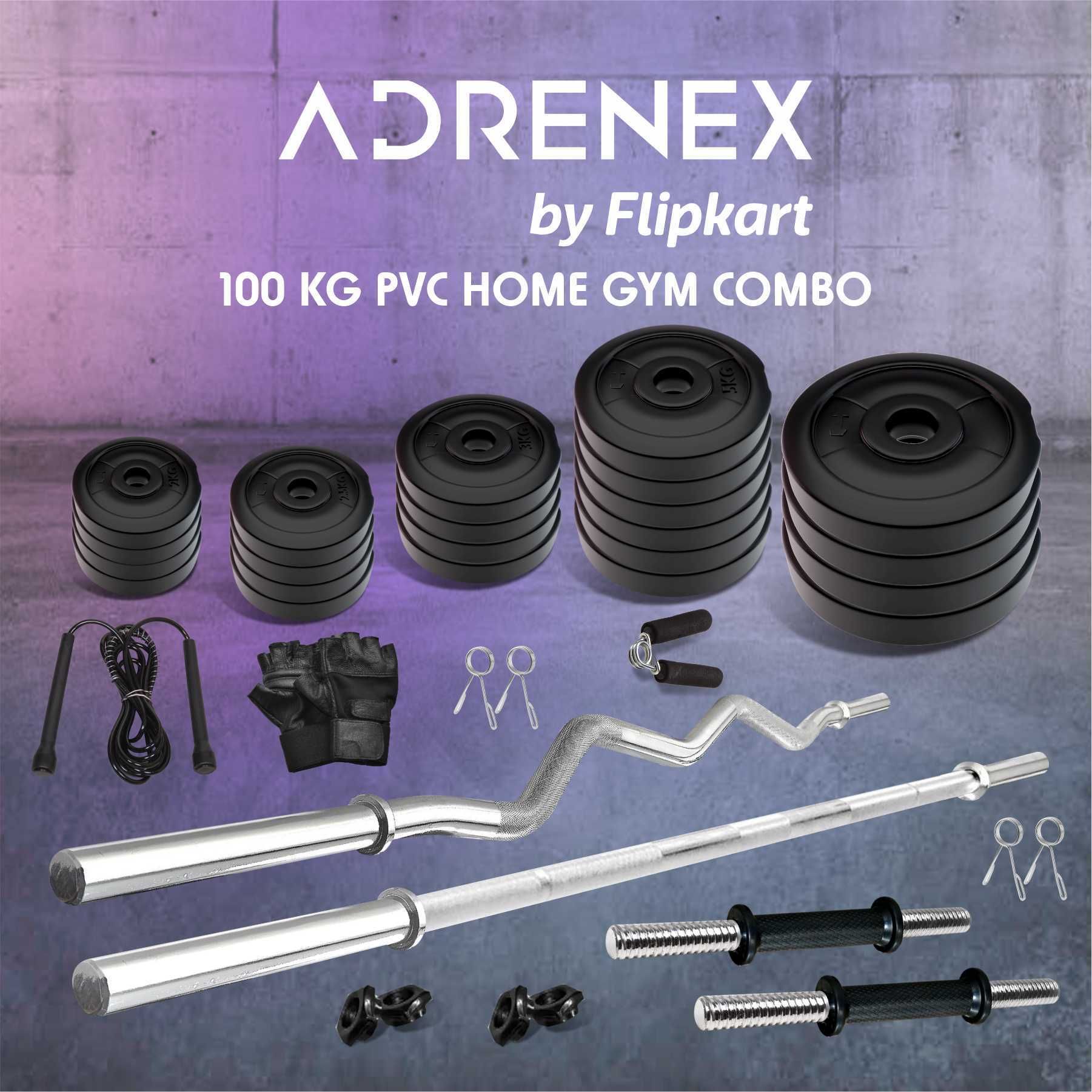 adrenex 100 kg PVC COMBO 42 WB Home Gym Combo-picture-40