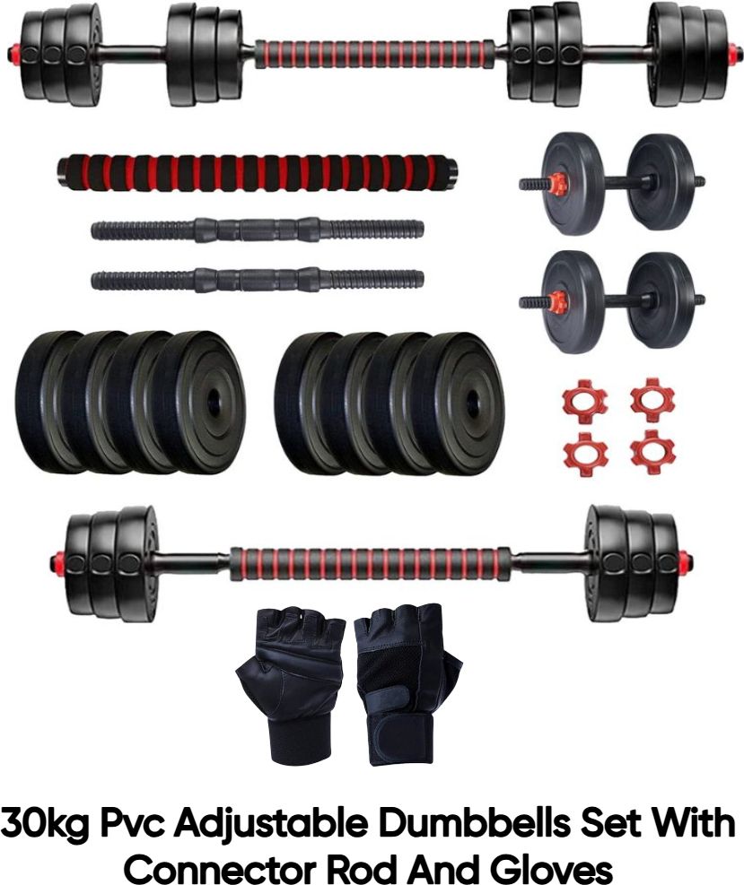 30 kg Adjustable Dumbbells with Connector Rod for Home Gym & Full-Body Workout Home Gym Combo-image-42