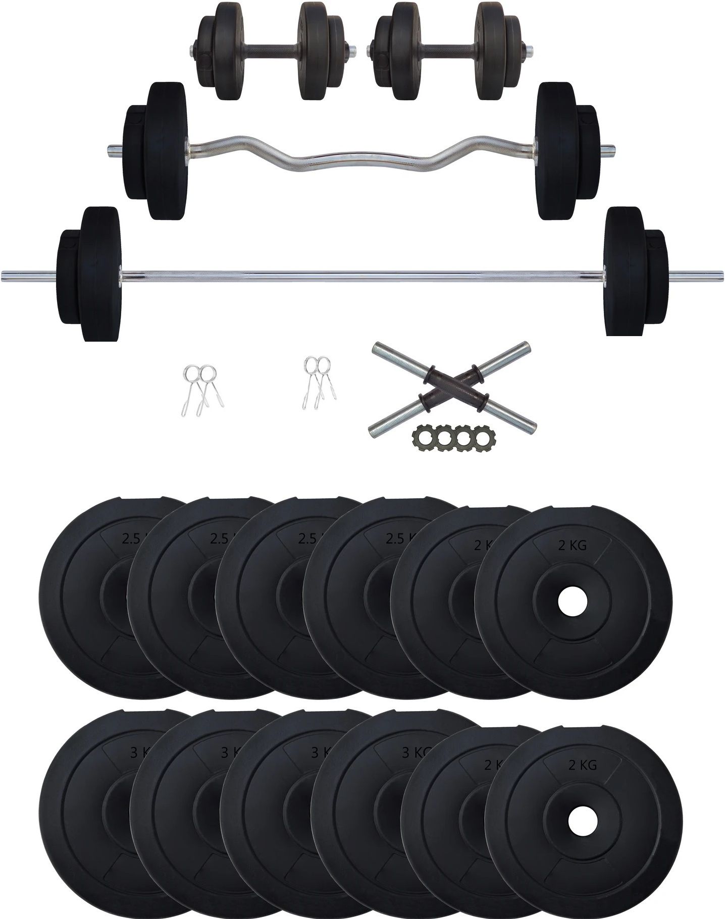 adrenex 30 kg PVC 30KG Weigt with 3Ft and 5Ft Rod Home Gym Combo-picture-36