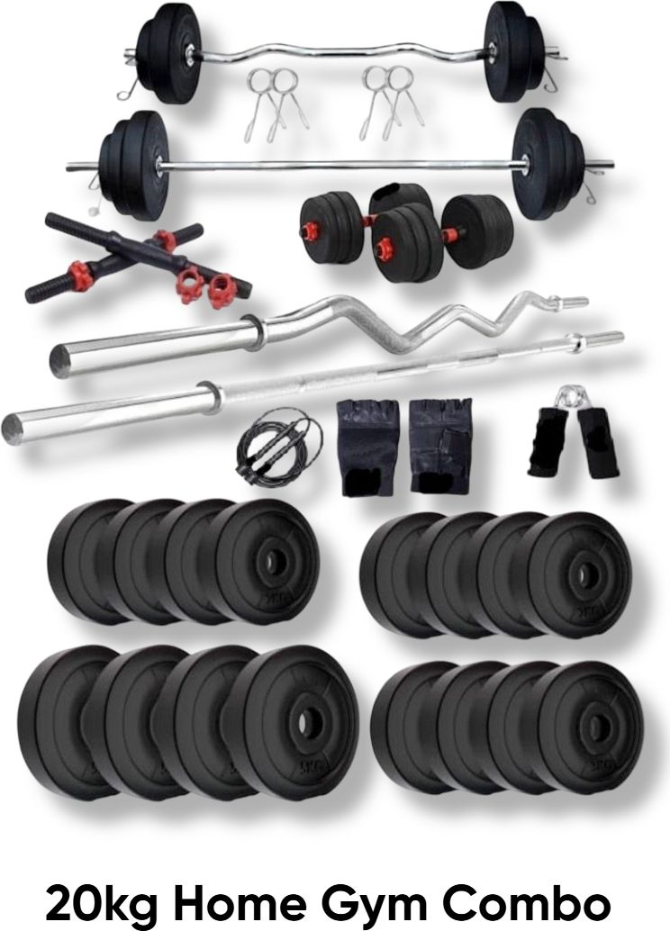 20 kg Adjustable Dumbbells Combo with 5ft Straight Bar, 3ft Curl Bar & Accessories Home Gym Combo-image-46