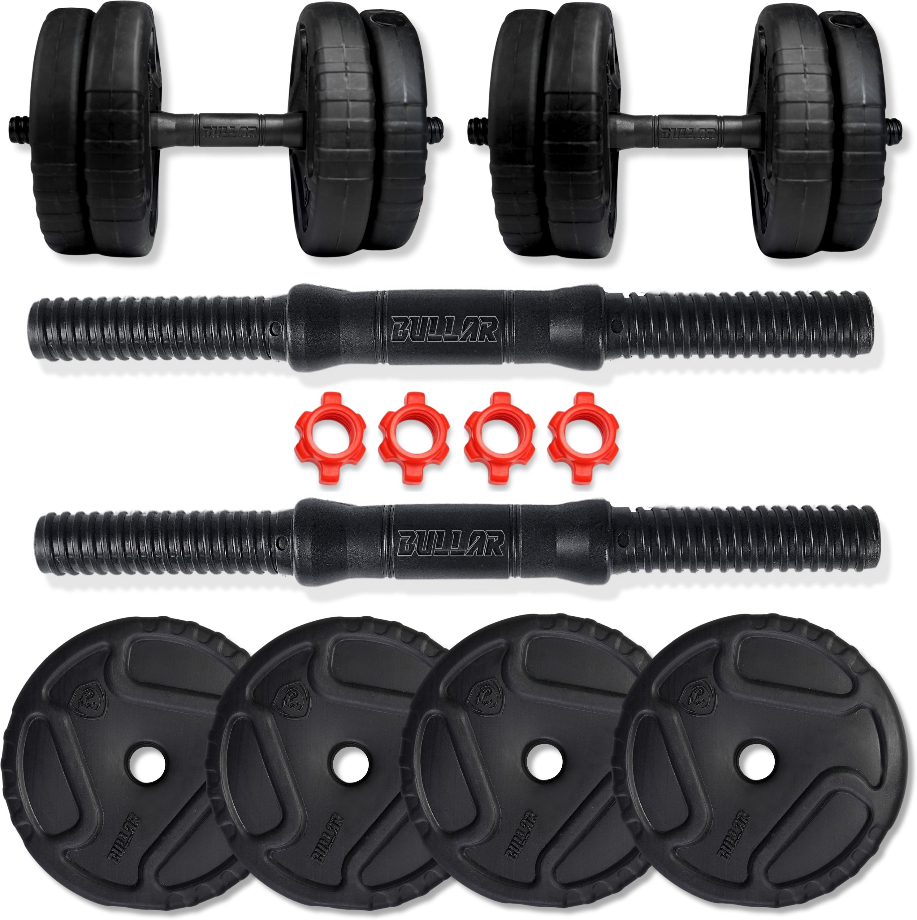 bullar 12 kg Adjustable Dumbbells with Pair of Dumbbell Rods and PVC Weight Plates Home Gym Combo-picture-22