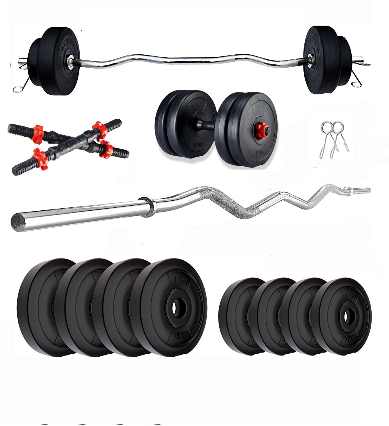 20Kg PVC plates dumbbell rods ,3ft curl rod Adjustable Dumbbell-image-40