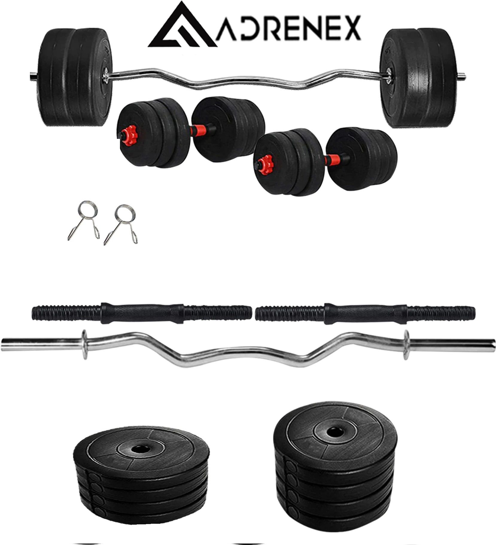 30 kg PVC COMBO-3 One 3 Ft Curl Rod and One Pair Dumbbell Rods Home Gym Combo-image-39