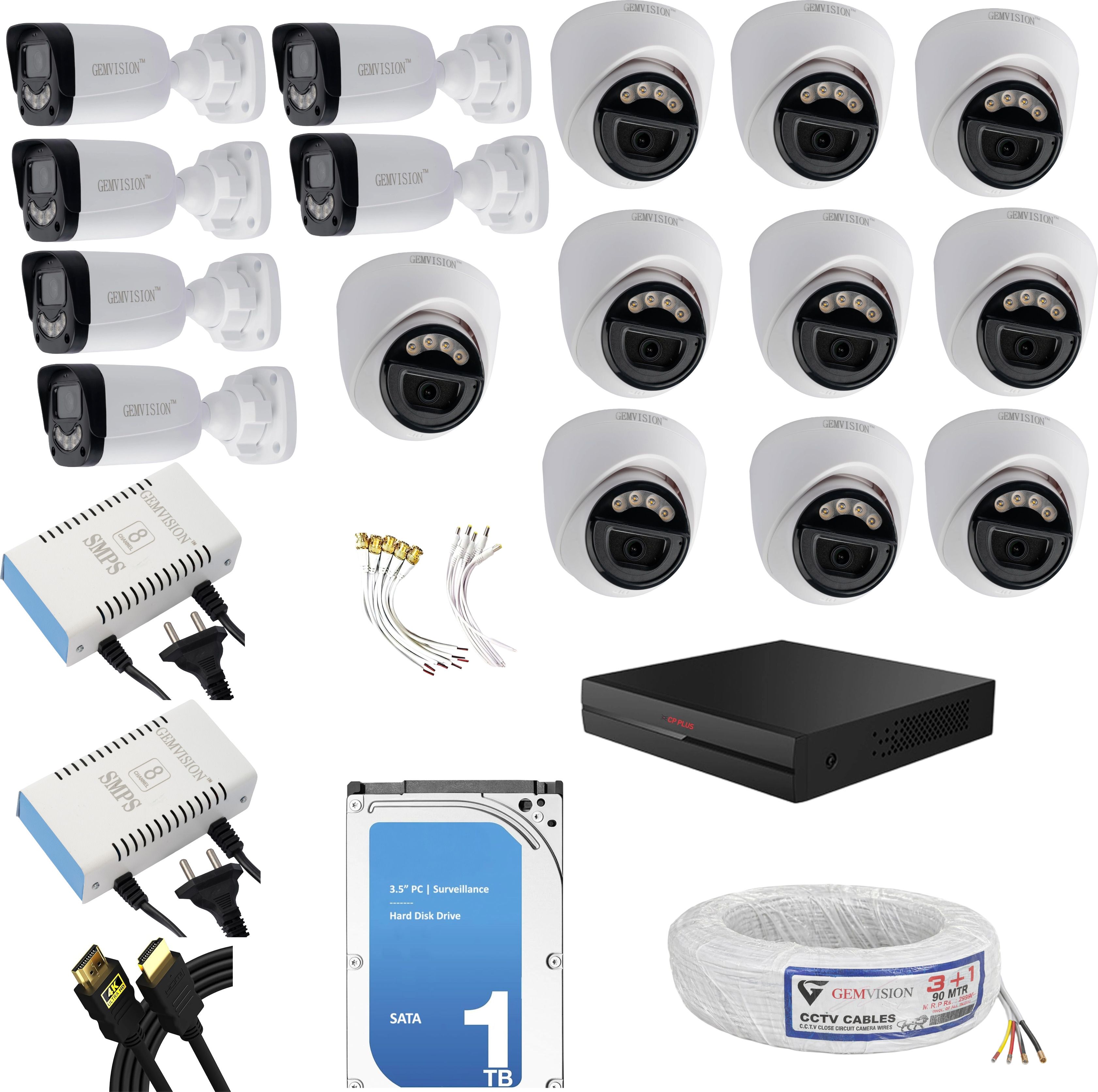 CP PLUS 3MP Color Night Vision CCTV Camera Kit 10 Indoor 6 outdoor Camera 16CH DVR Security Camera-picture-28